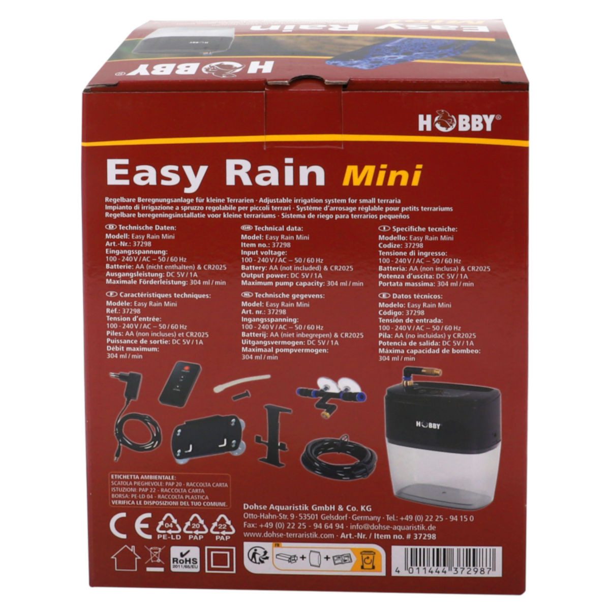 HOBBY Terrarium-Beregnungsanlage Easy Rain Mini, Hochleistungs-Beregnungsanlage für Terrarien