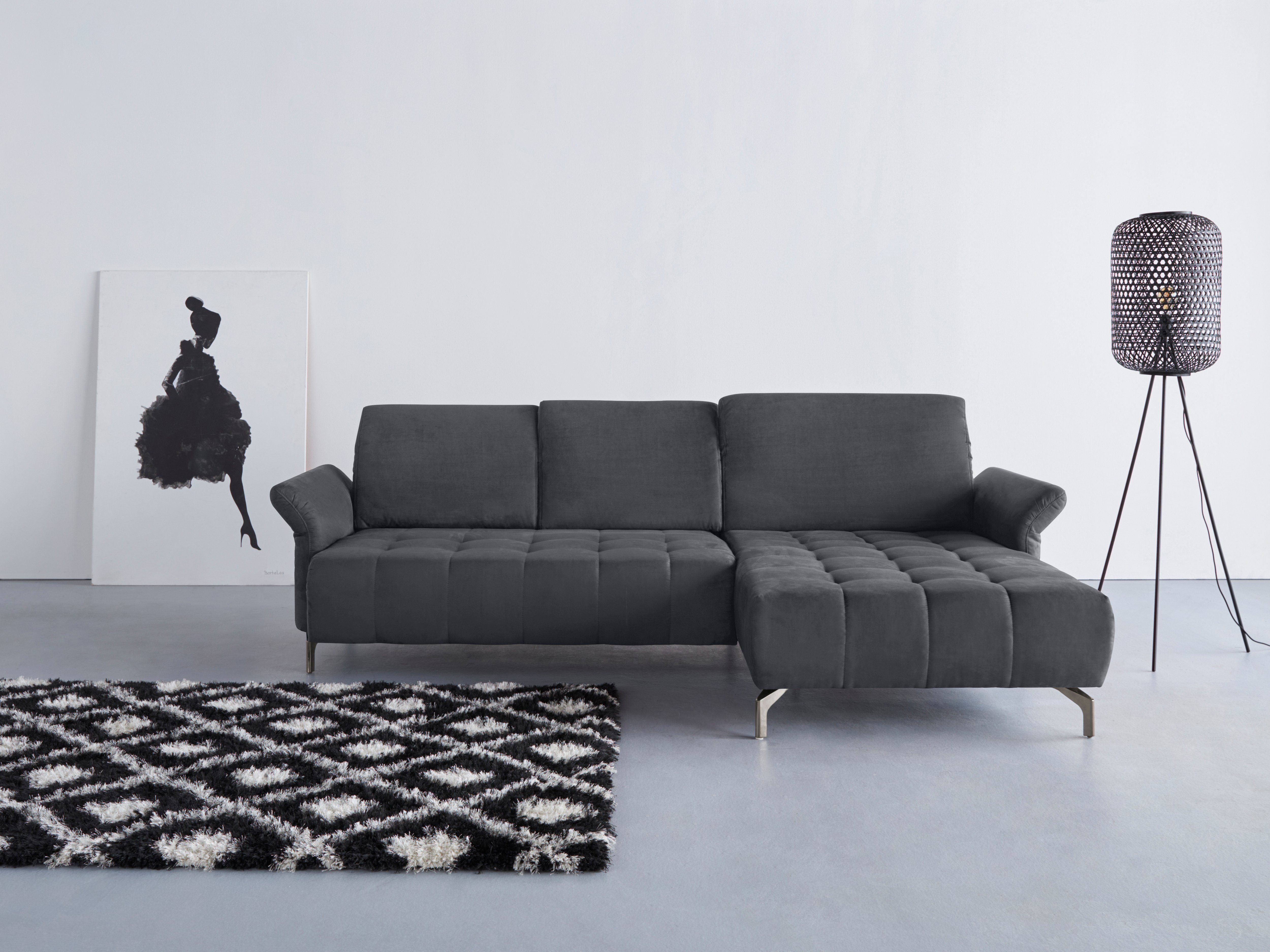 Home affaire Ecksofa Fresh L-Form, Federkern, wahlweise Kopfteilverstellung und motorischer Vorziehsitz