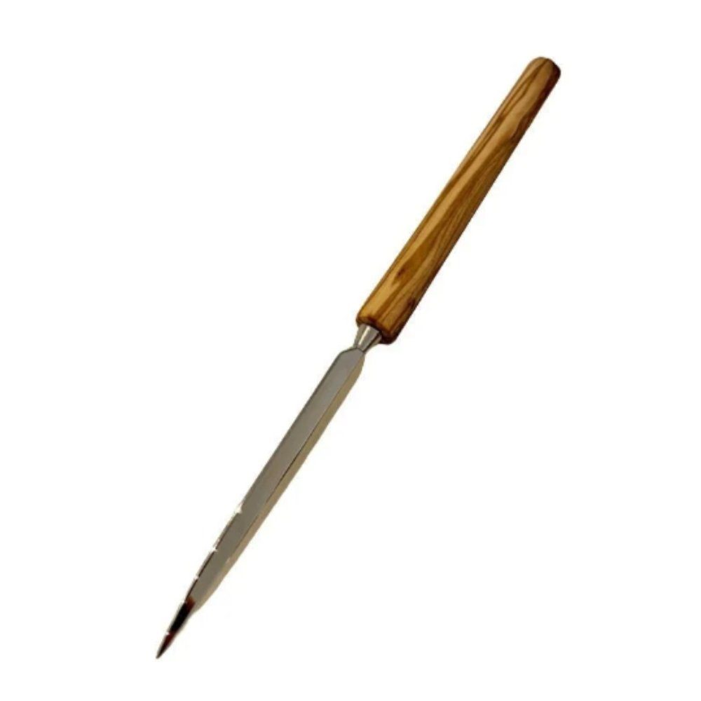 Olivenholz-erleben Brieföffner mit Metallspitze und Griff aus echtem Olivenholz, Jedes Stück ein Unikat, perfekt zum Öffnen von Briefen