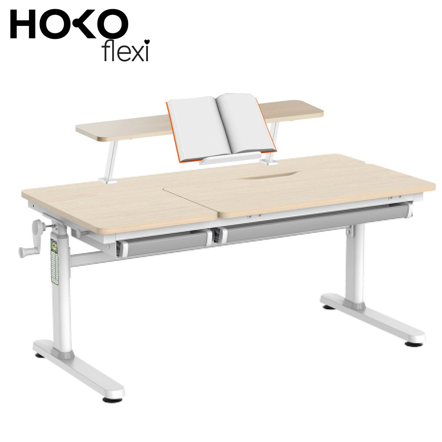 HOKO Kinderschreibtisch mit Schreibtischaufsatz mit Buchstütze (Manuell höh günstig online kaufen