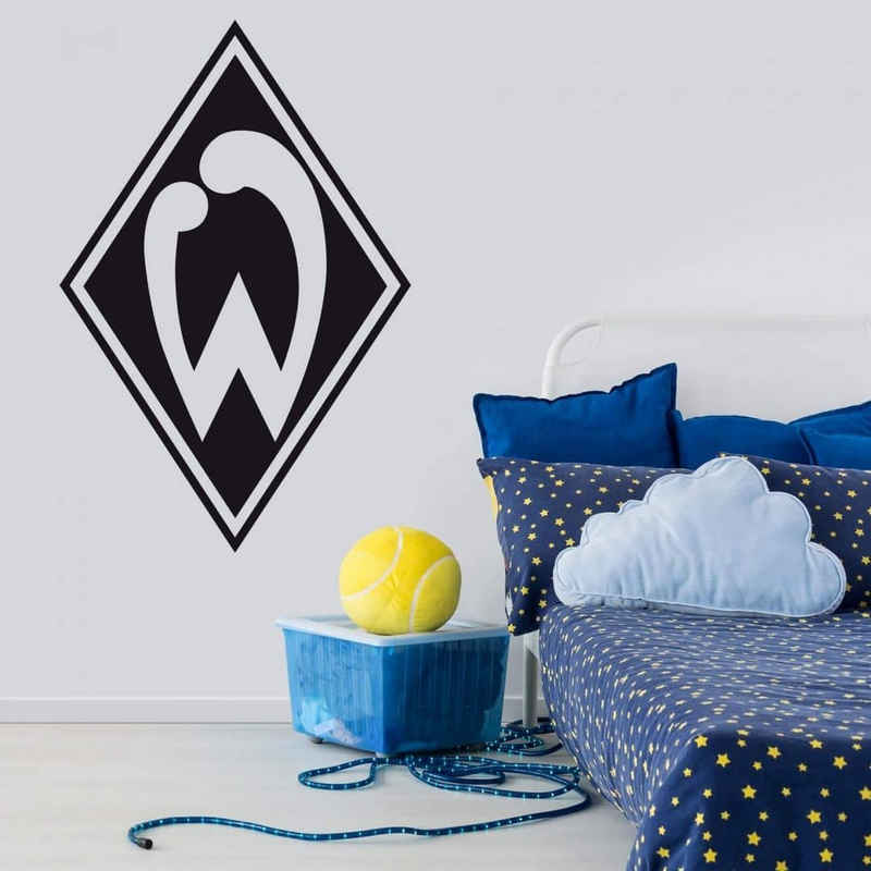 Werder Bremen Wandtattoo Fußball Wandtattoo SV Werder Bremen Logo schwarz Deutscher Meister, Wandbild selbstklebend, entfernbar