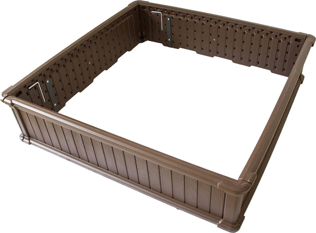 NATIV Garten Hochbeet, Kunststoff HDPE, 123,5 x 123,5 x 30 cm (L x B x