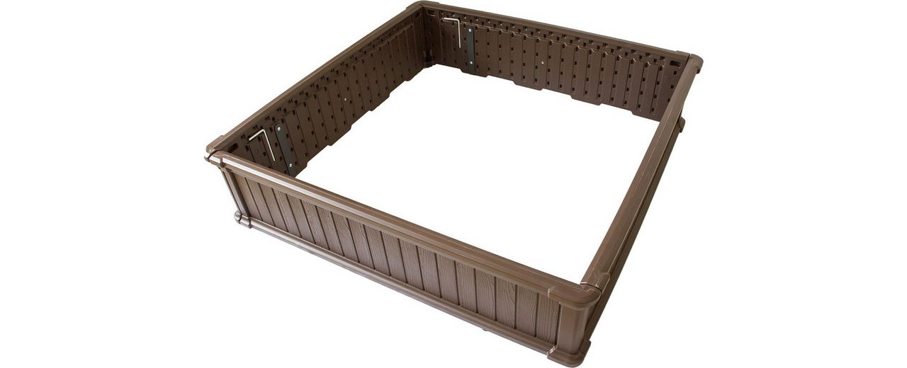 NATIV Garten Hochbeet, Kunststoff HDPE, 123,5 x 123,5 x 30 cm (L x B x