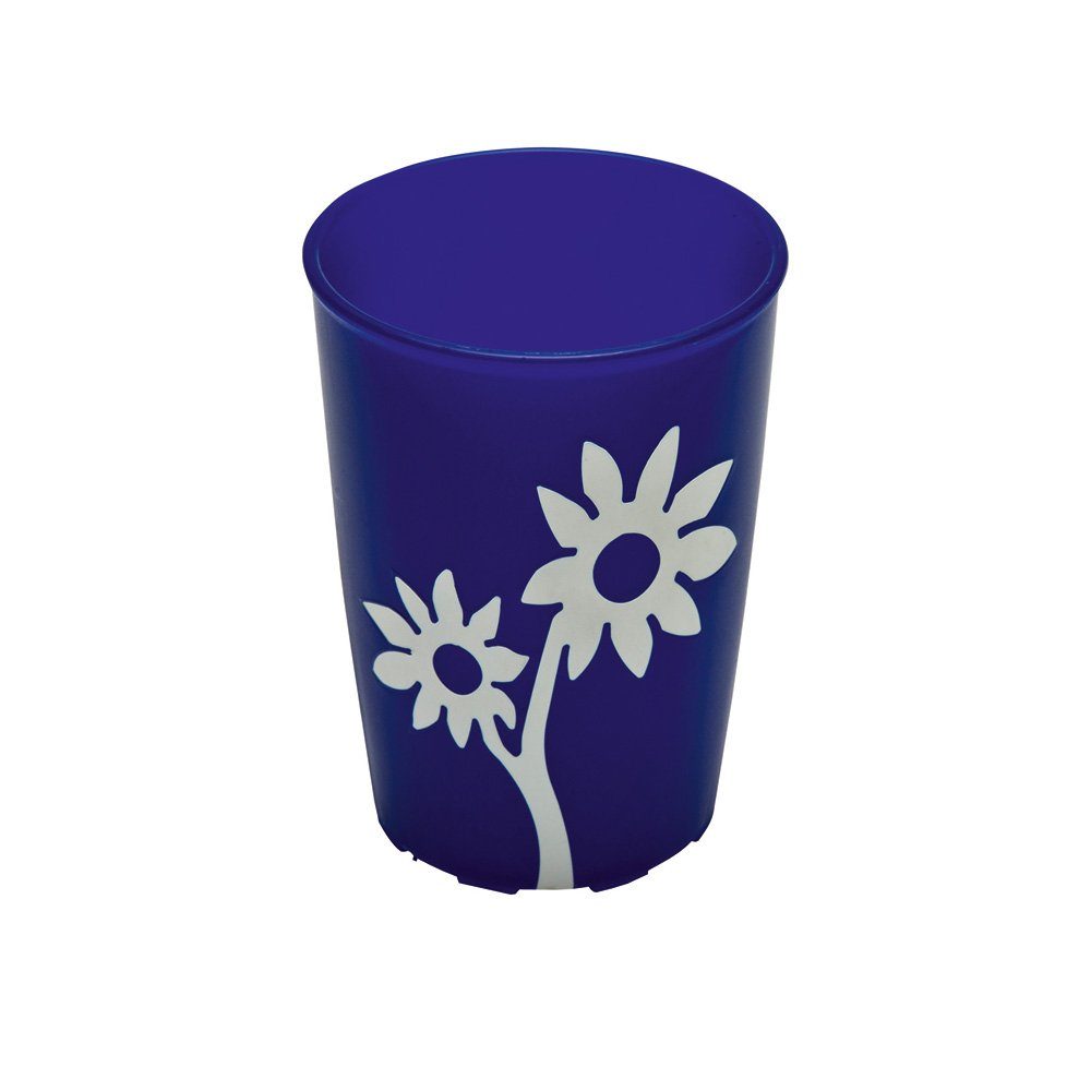Ornamin Geschirr-Set ORNAMIN Trinkbecher Floris mit Antirutsch-Blume 82 blau