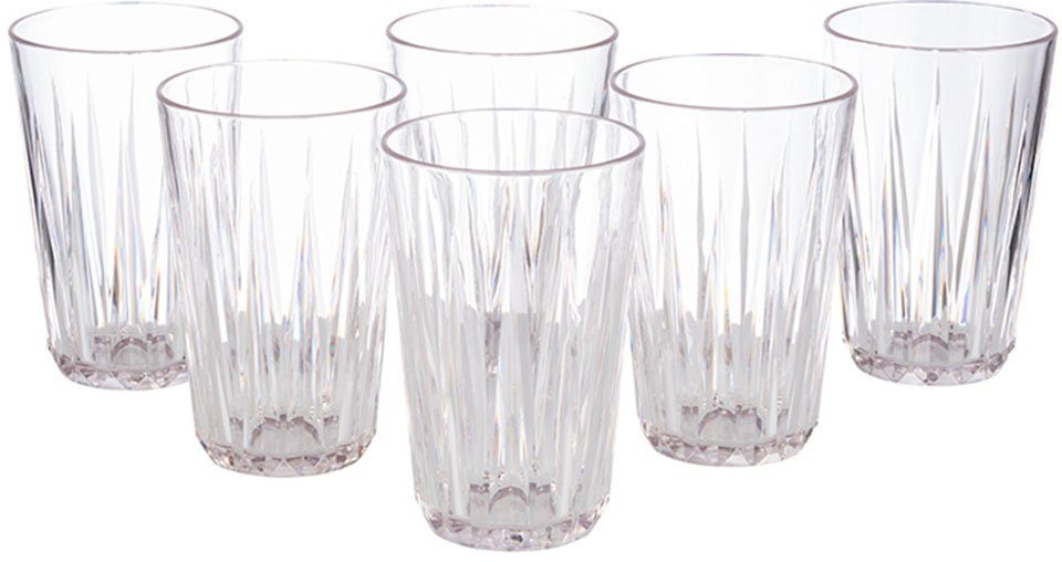 Kunststoff, APS Becher 6-teilig clear Germany, crystal in Made Tritan,