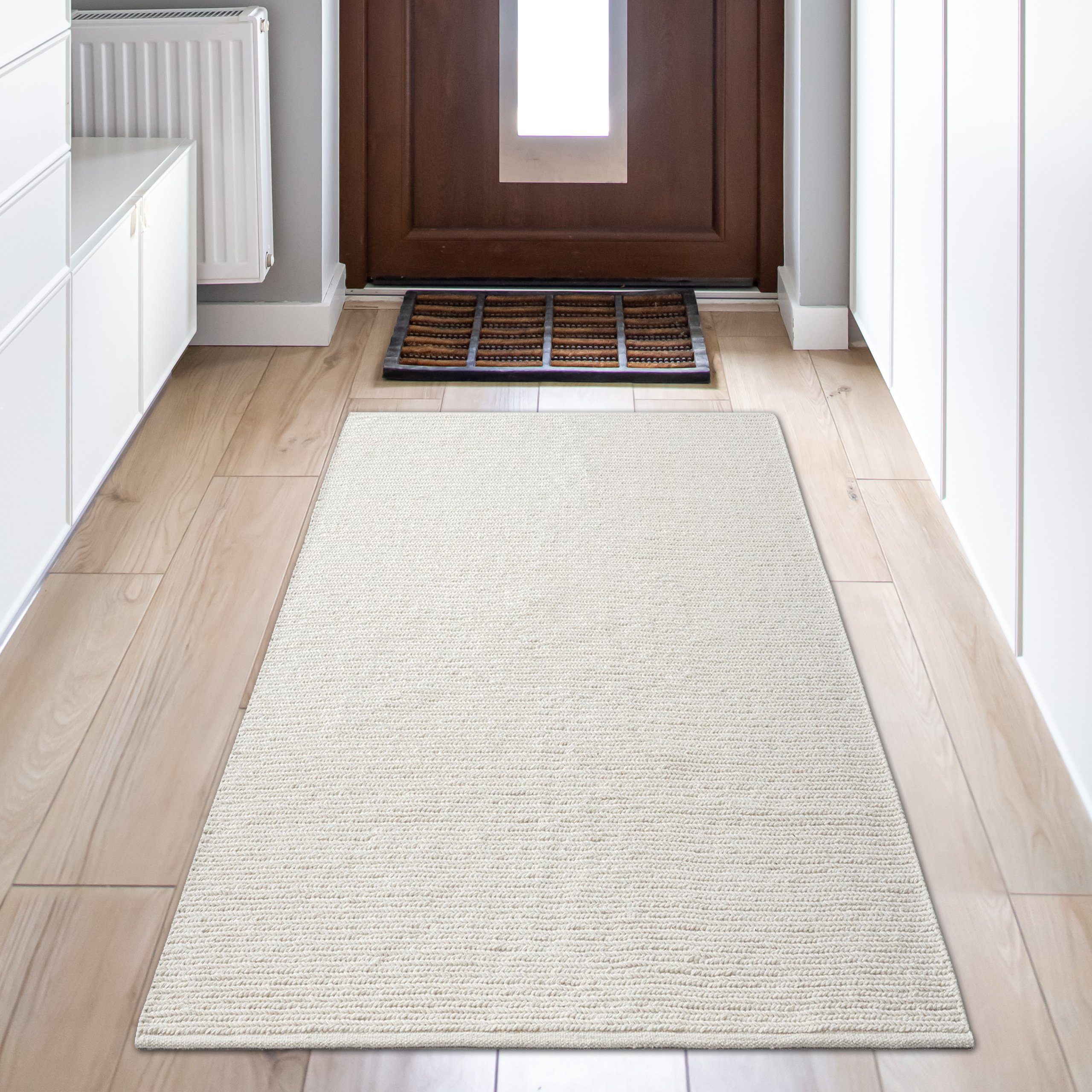 Teppich Elegant handgewobener Wollteppich in creme, Teppich-Traum, rechteckig, Höhe: 10 mm