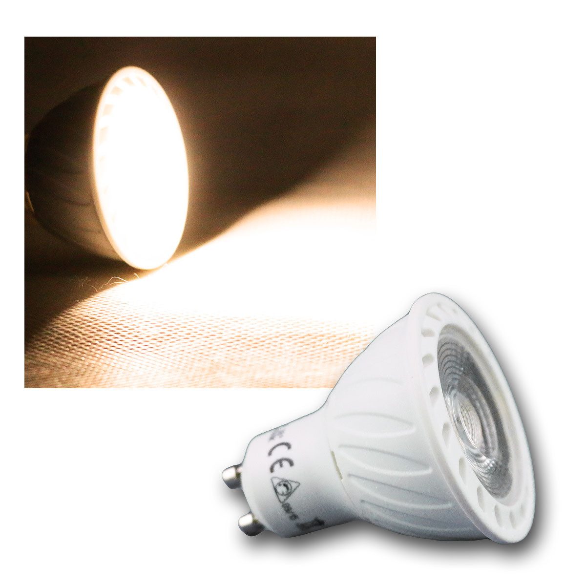 ChiliTec LED-Leuchtmittel 5 x LED Strahler GU10 "H60 COB Dimmbar" warmweiß, warmweiß