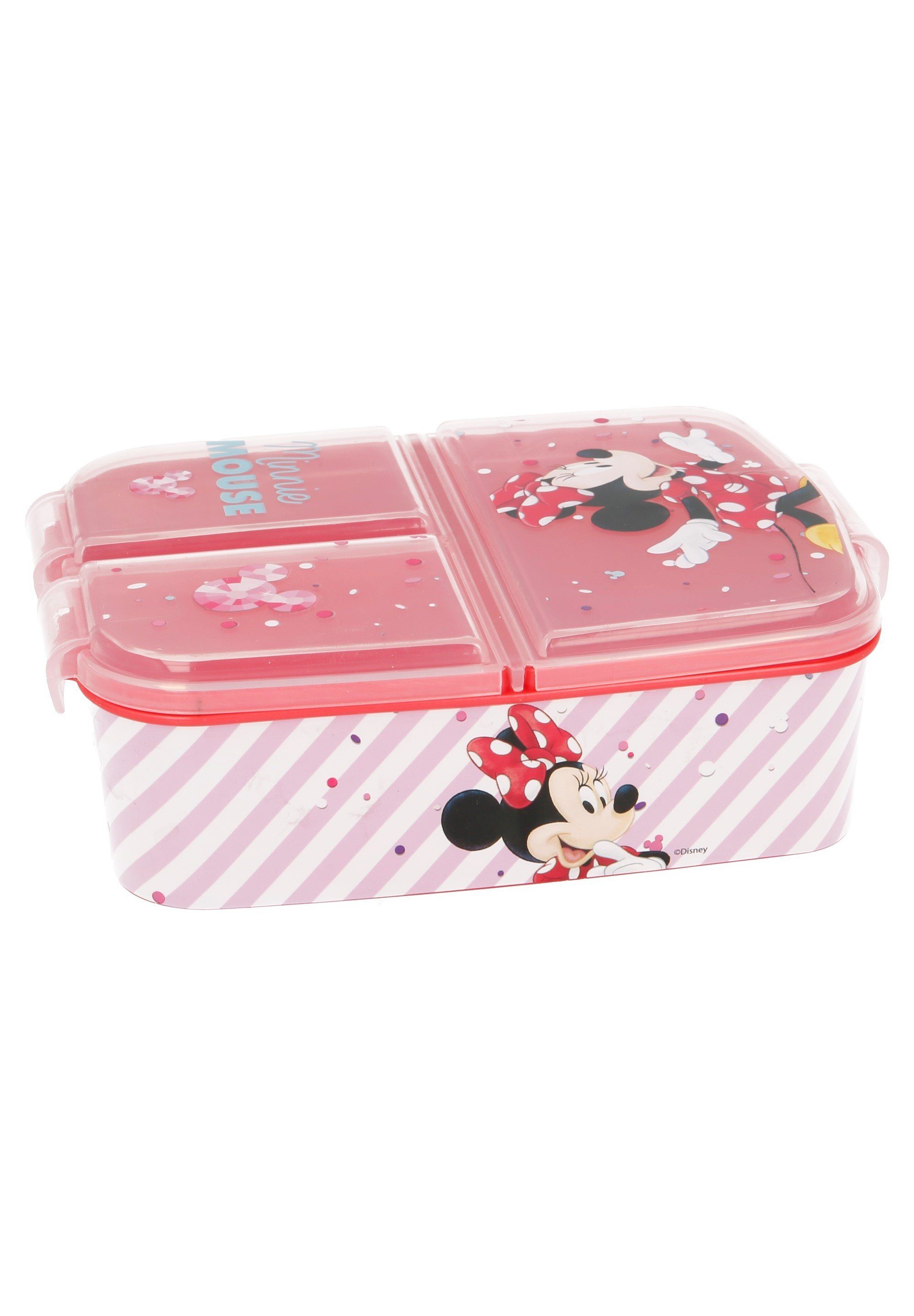 Mouse, Minnie BPA-frei Mouse Vesperdose 3 Fächern, Lunchbox Disney Minnie mit Brotdose