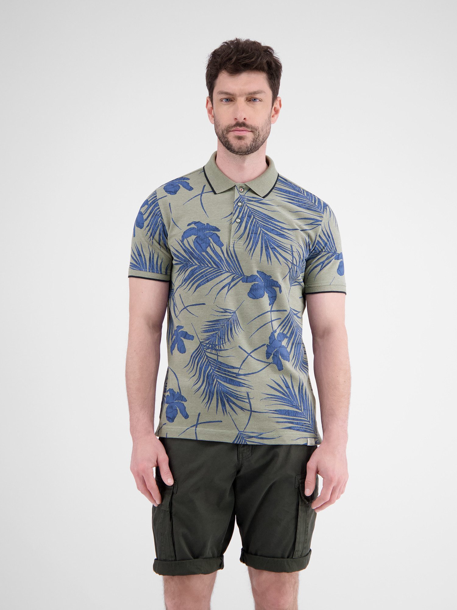 LERROS Poloshirt Modisches Poloshirt, sommerlich gemustert