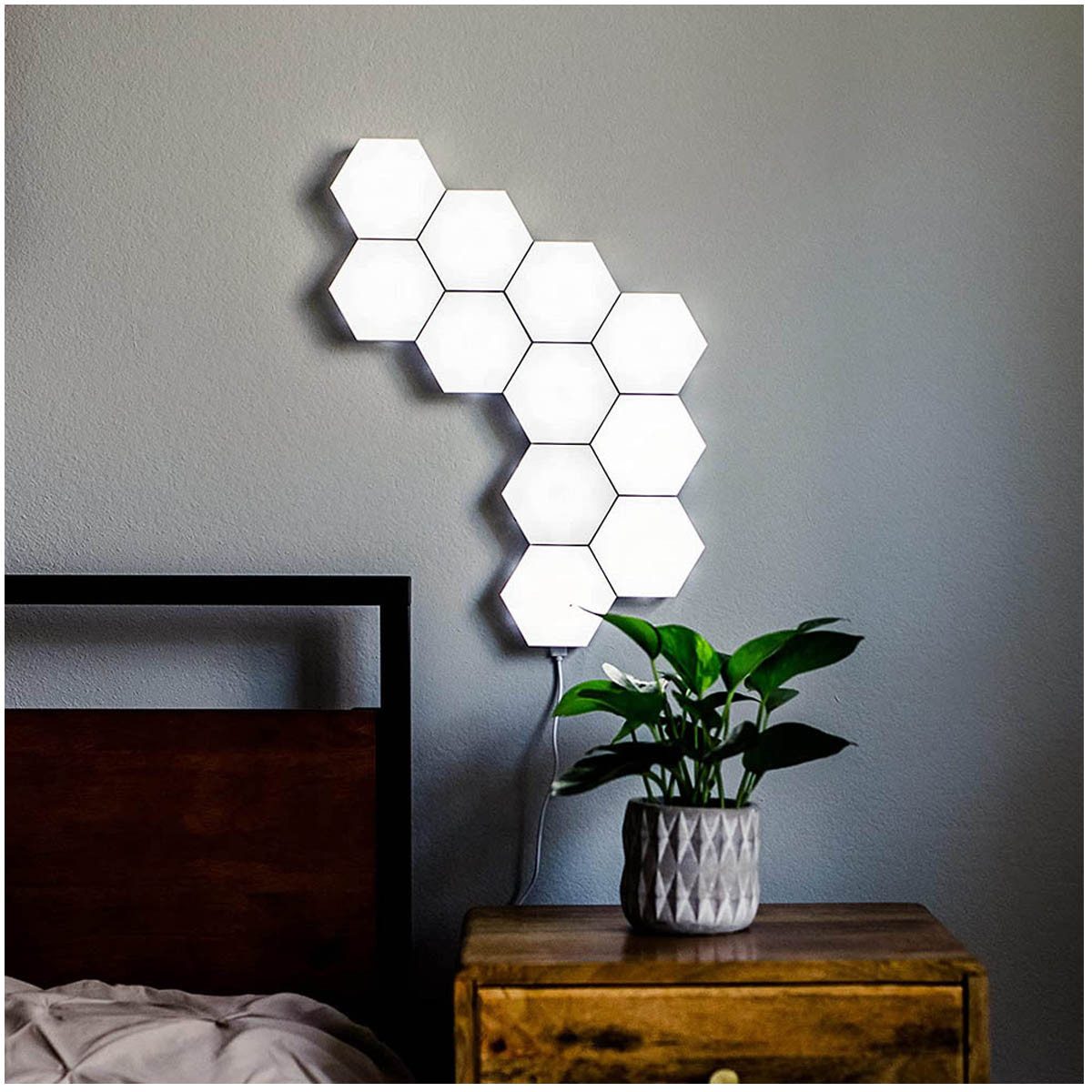Laybasic LED-Leuchtmittel LED Hexagon Sechseck Gaming Wandleuchte Wandpaneele Beleuchtung, 6 St., Geometry Assembly für Gamer Zimmer Room Decor