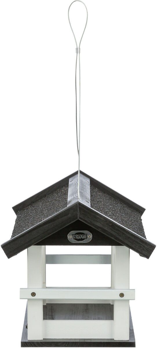 TRIXIE Vogelhaus Vogelfutterhaus zum Aufhängen - schwarz/weiß - 36 × 25 × 25 cm