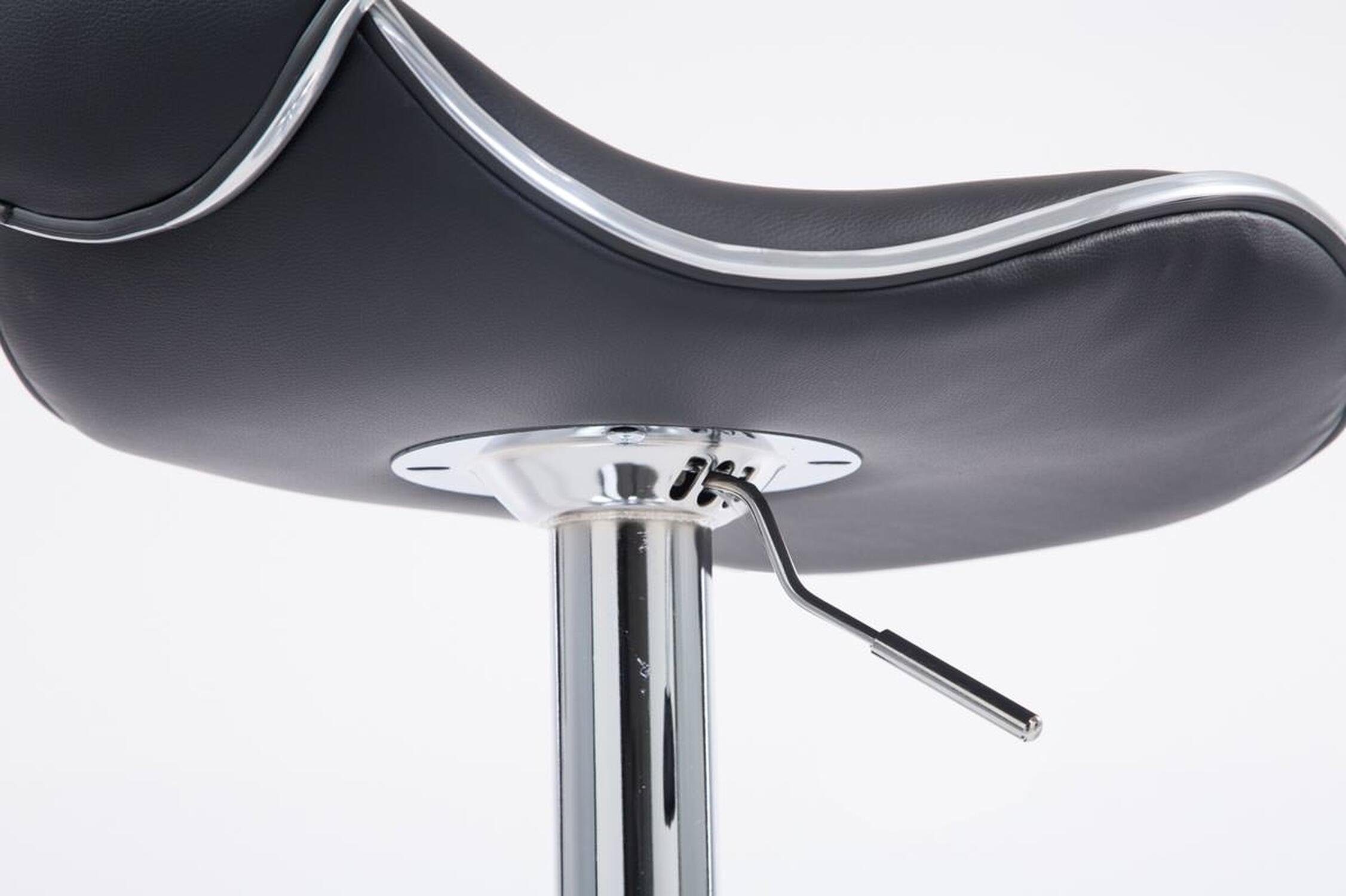 - Schwarz & Kunstleder 2 chrom TPFLiving Gestell: Metall Hocker hoher (Set, St., - Küche), Theke - Las-Palmas drehbar höhenverstellbar mit Rückenlehne 360° Barhocker für Sitzfläche: -