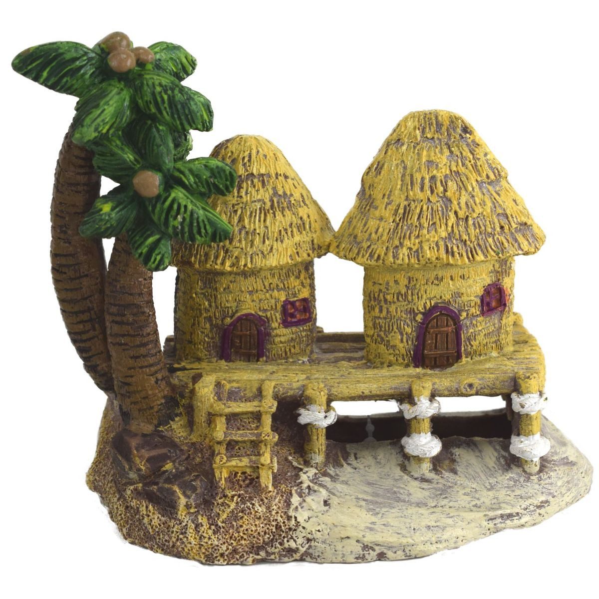 Nuber GmbH Zool. Großhandlung Aquariendeko Dekobjekt Aquarium Strandhaus klein ca.14x7x13 cm