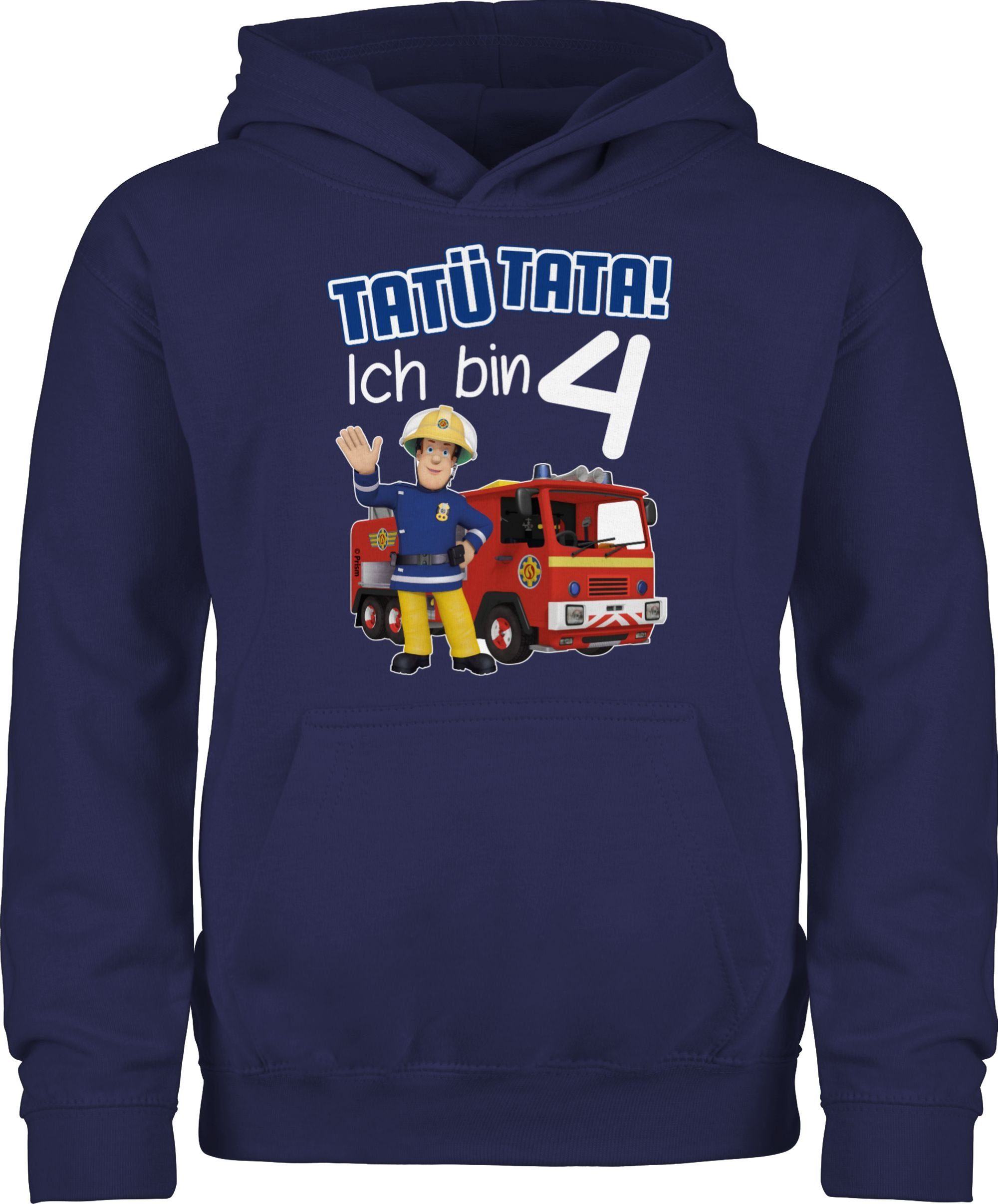 Hoodie Tatü Tata Ich bin 4 Geburtstag I 4. Geburtstag Feuerwehr I Vierter Geb