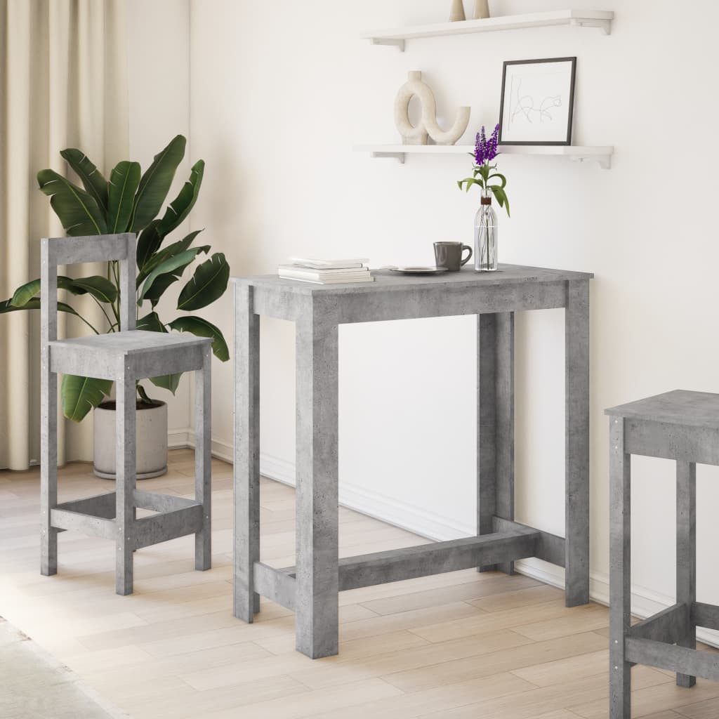 vidaXL Esstisch Bartisch Betongrau 102x50x103,5 cm Holzwerkstoff (1-St)