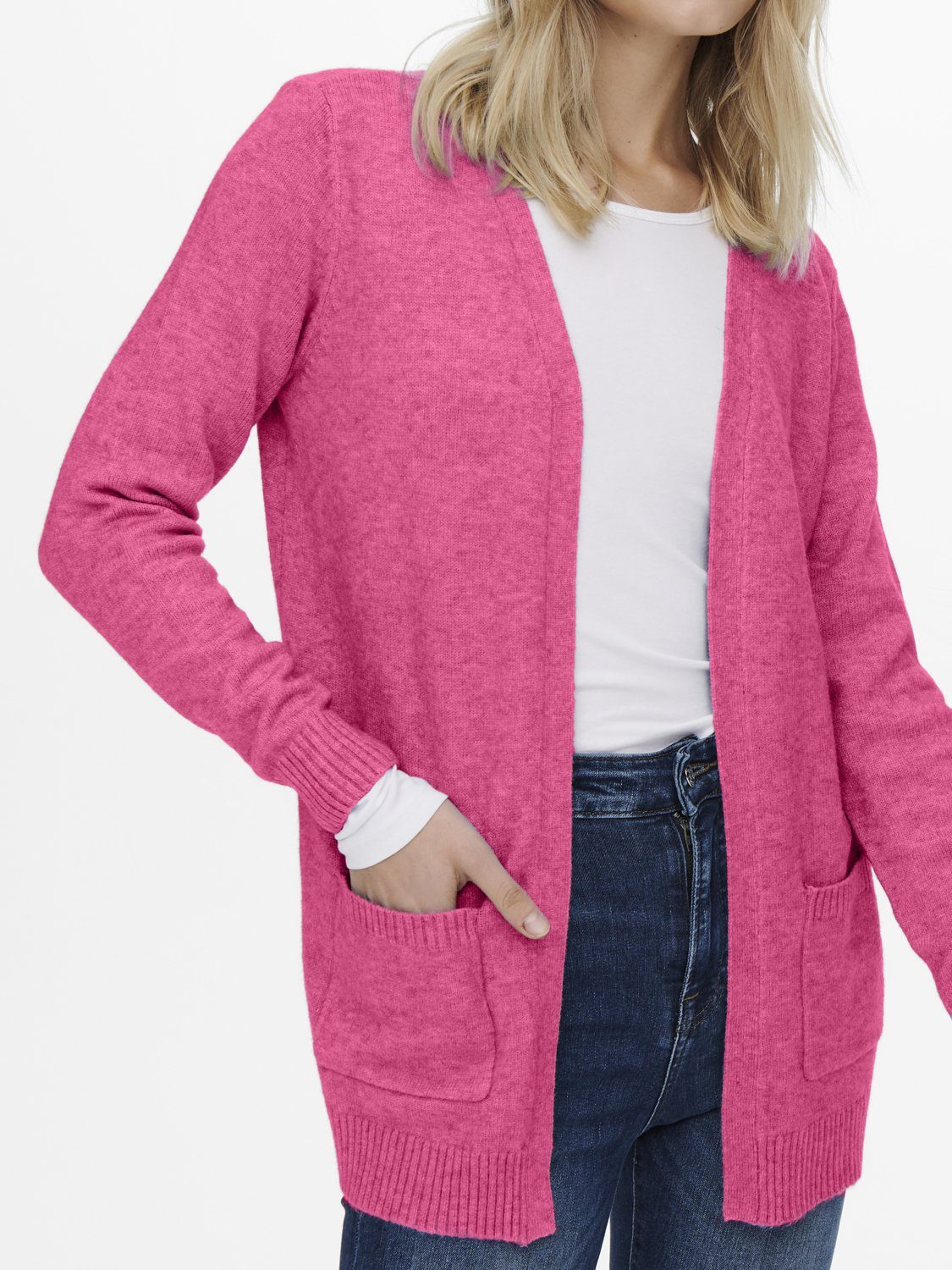 - offen Only female Open Cardigan Damen ONLY Knt Strick-Jacke Cardigan OnlLesly Pink