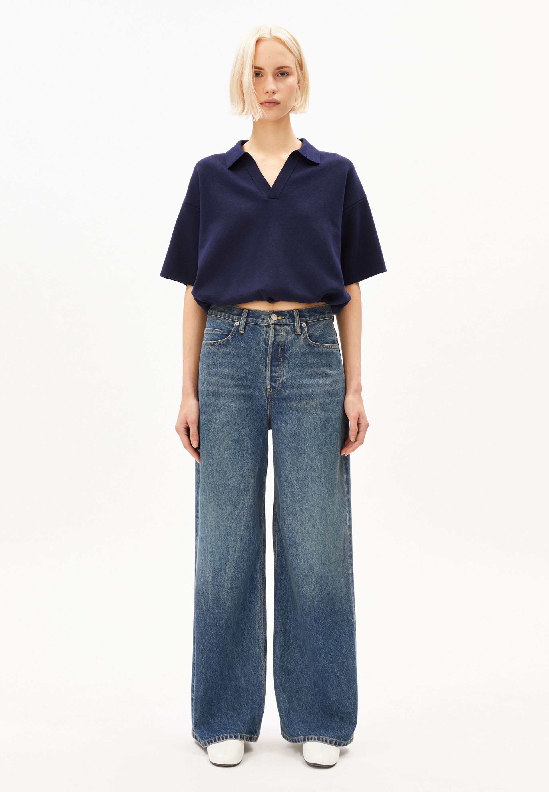 Armedangels Weite Jeans ATHENAAS Jeans aus Bio-Baumwoll Mix non stretch (Non-Stretch, Loose Fit) High waist