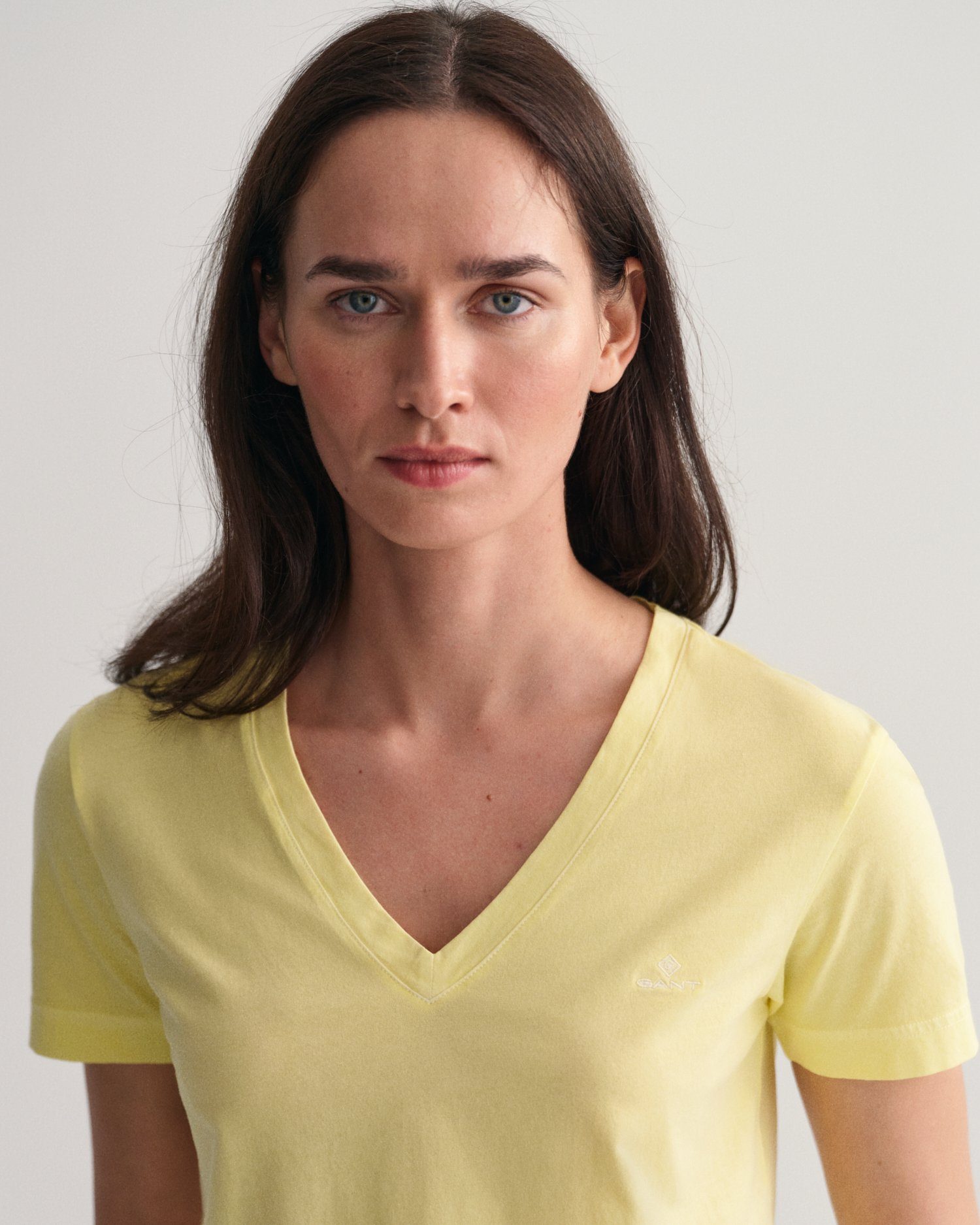 T-Shirt Sunfaded Gelb V-Neck T-Shirt Gant