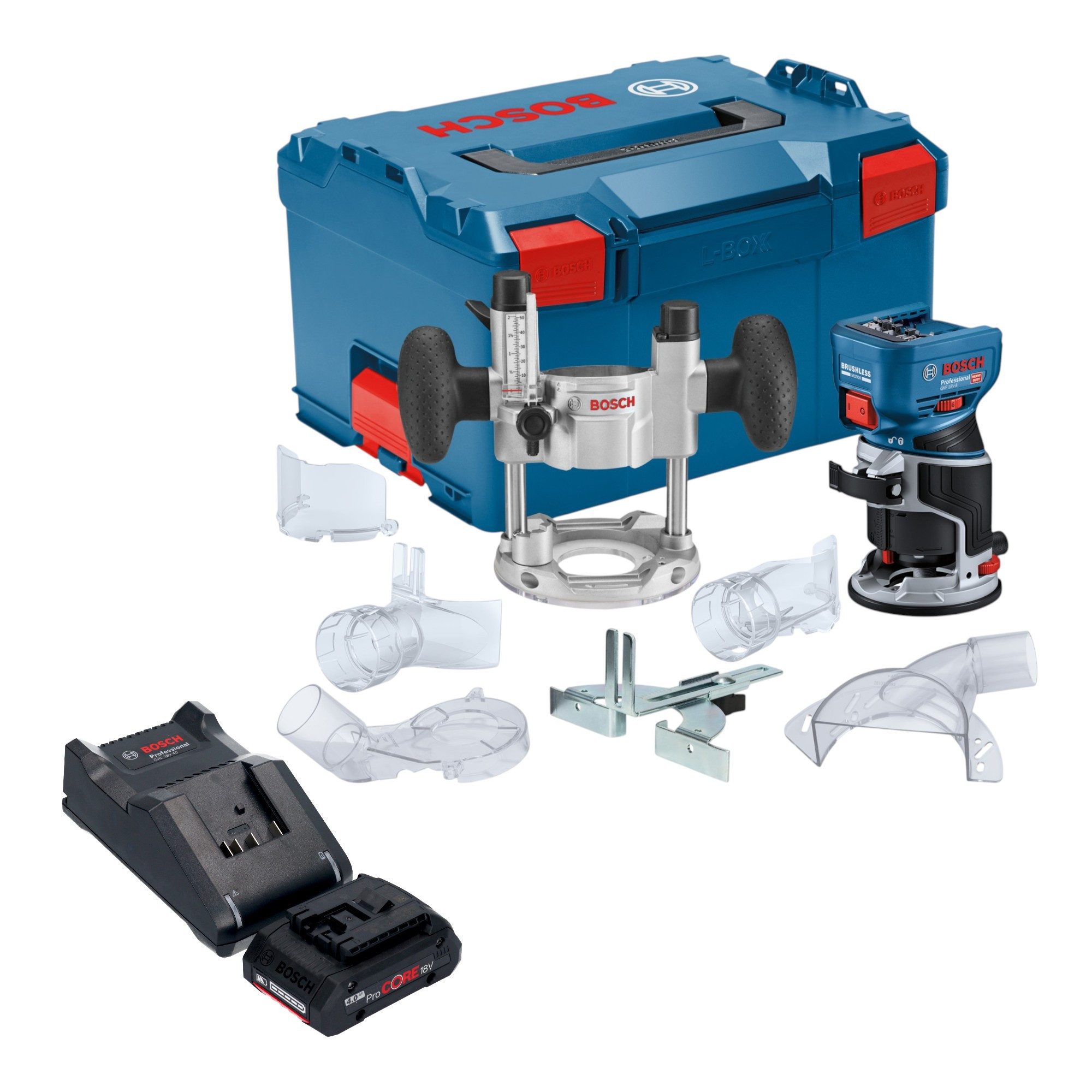 Bosch Professional Oberfräse GKF 18V-8 Professional Akku Kantenfräse 18 V 8,0 mm Brushless + 1x