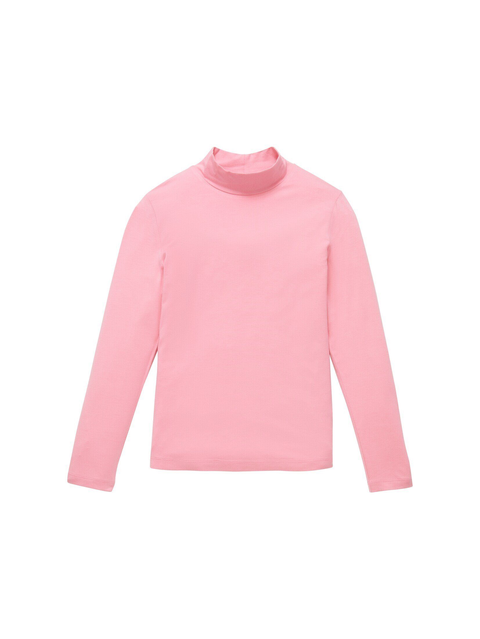 TOM TAILOR T-Shirt Langarmshirt mit LENZING(TM) pink sunrise ECOVERO(TM)