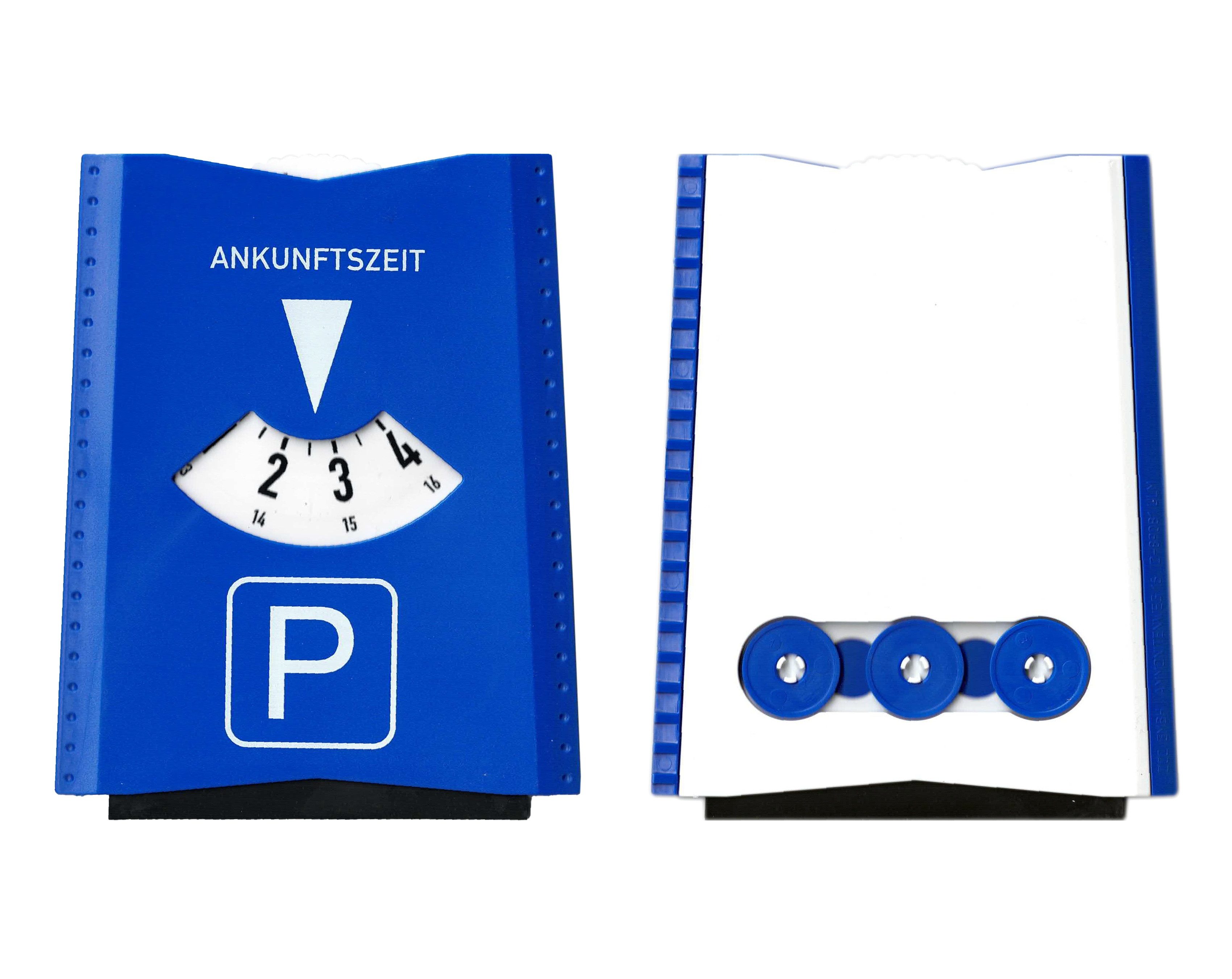 Best Offer Parkscheibe Parkscheibe mit integrierten Eiskratzer und 3 Einkaufchips