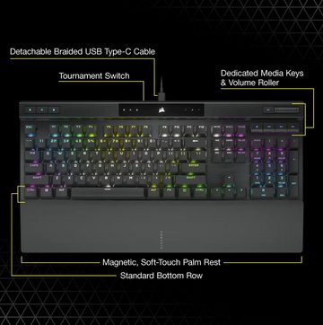 Corsair K70 PRO RGB Optical-Mechanical Gaming Keyboard Black Gaming-Tastatur