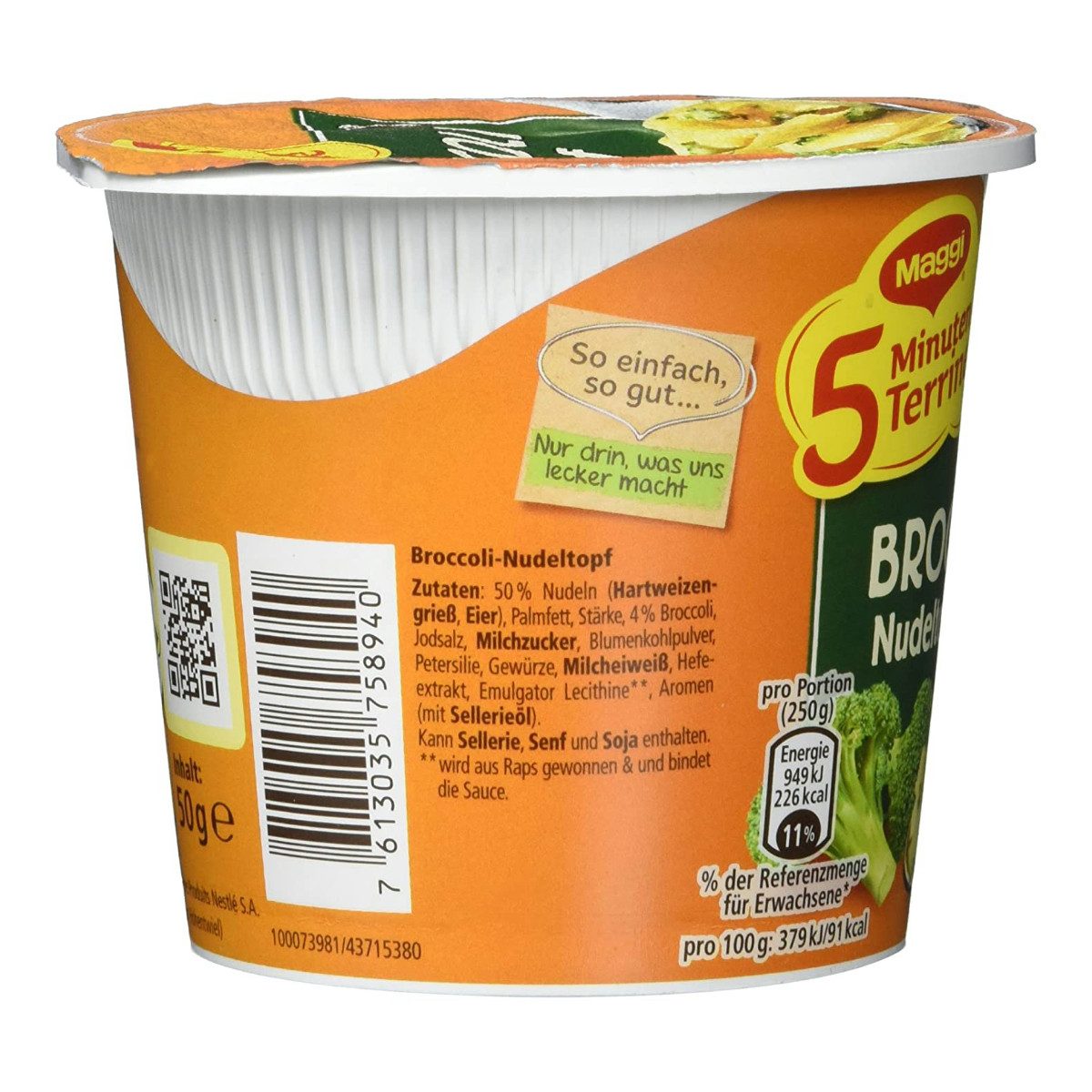 MAGGI Fertiggericht, Maggi 5 Minuten Terrine Broccoli Nudeltopf Gemüsenudeltopf 51g