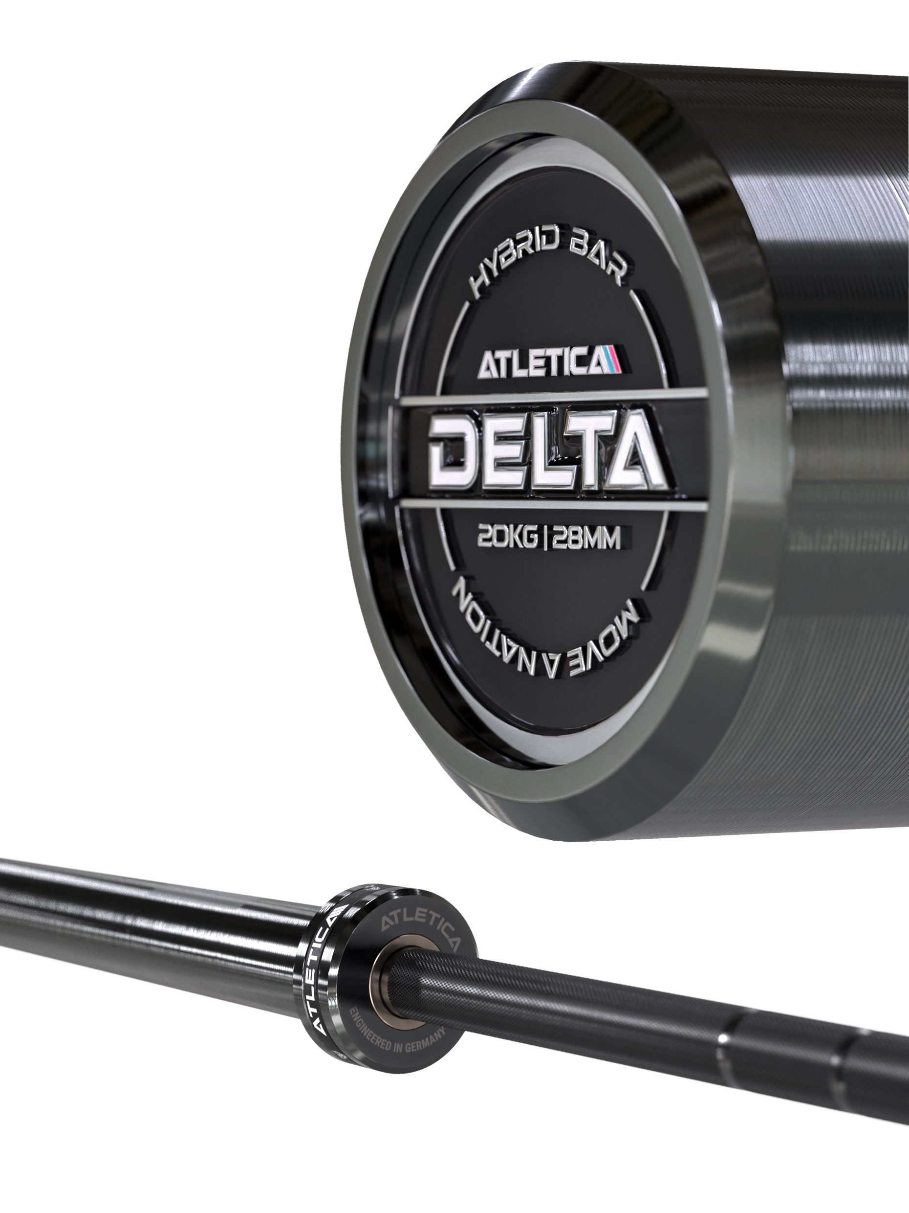 Langhantelstange Langhantel, Delta, Tripple Black, 20 kg, IPF- & IWF-Markierungen