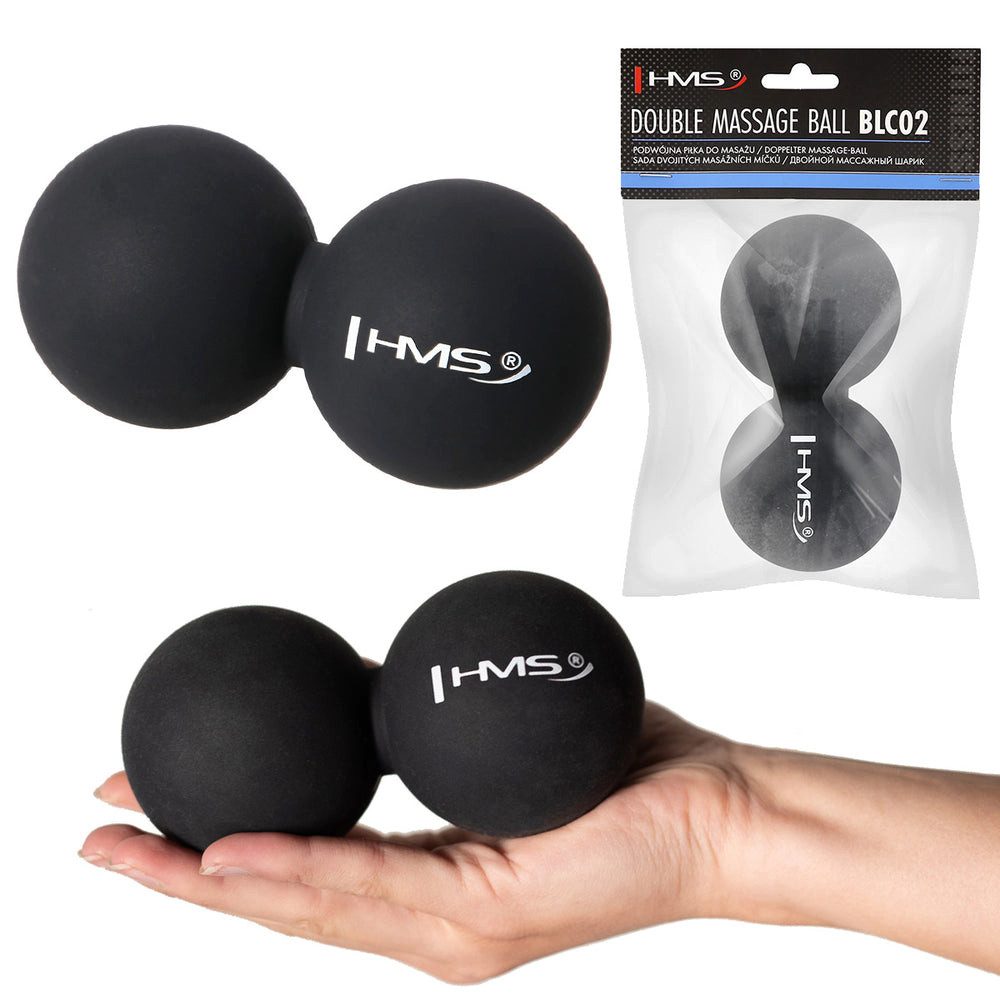 HMS Massageball BLC02 Massagegerät Doppel-Lacrosseball, 1-tlg., Körperpunkte massieren, langlebig, formstabil und belastbar bis 320 kg