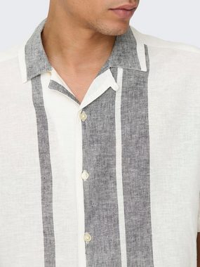 ONLY & SONS Kurzarmhemd ONSCAIDEN SS STRIPE LINEN RESORT NOOS