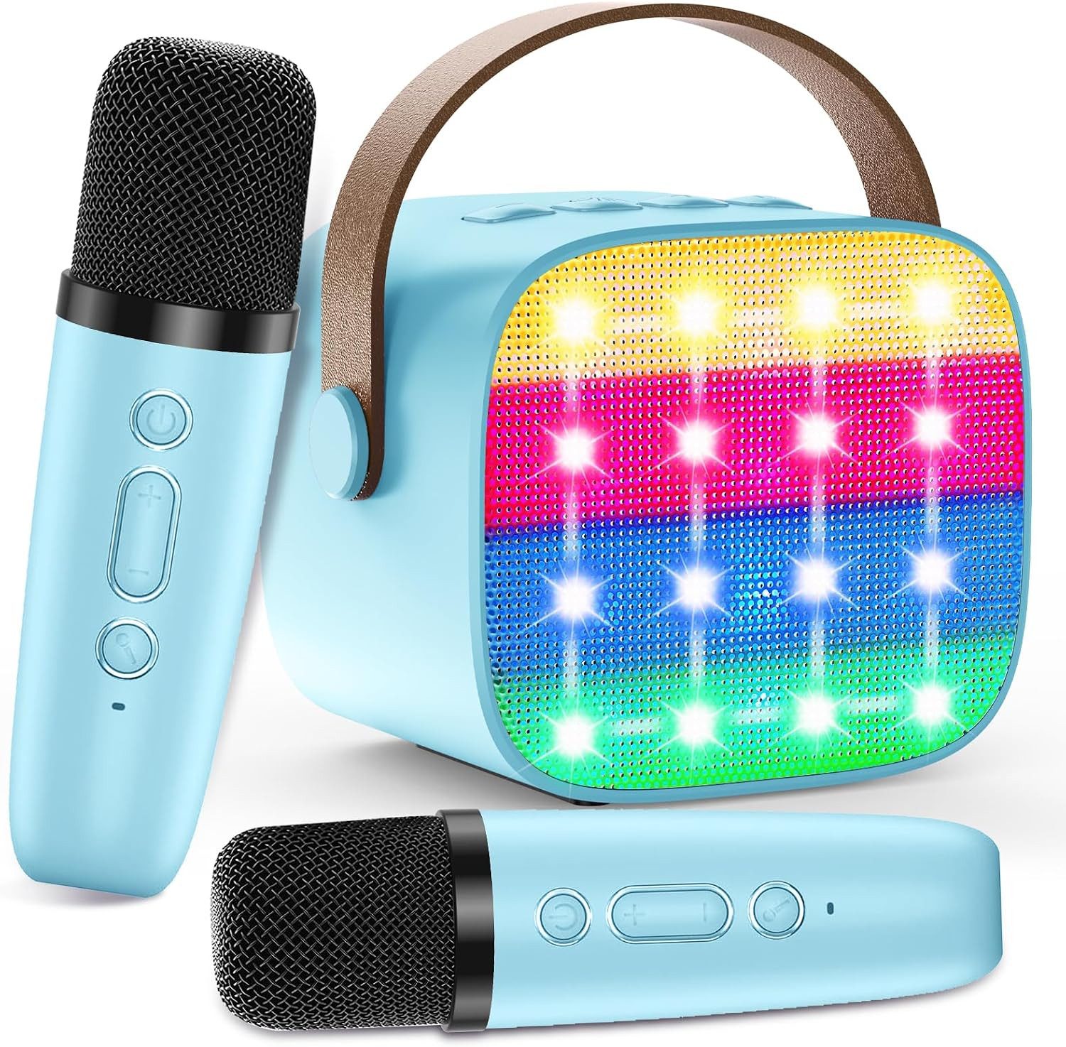 Diyarts Spielzeug Geschenk Karaoke-Maschine (Bluetooth, tragbarer Bluetooth Lautsprecher, LED-Lichtshow, 4 Stimmeffekten)