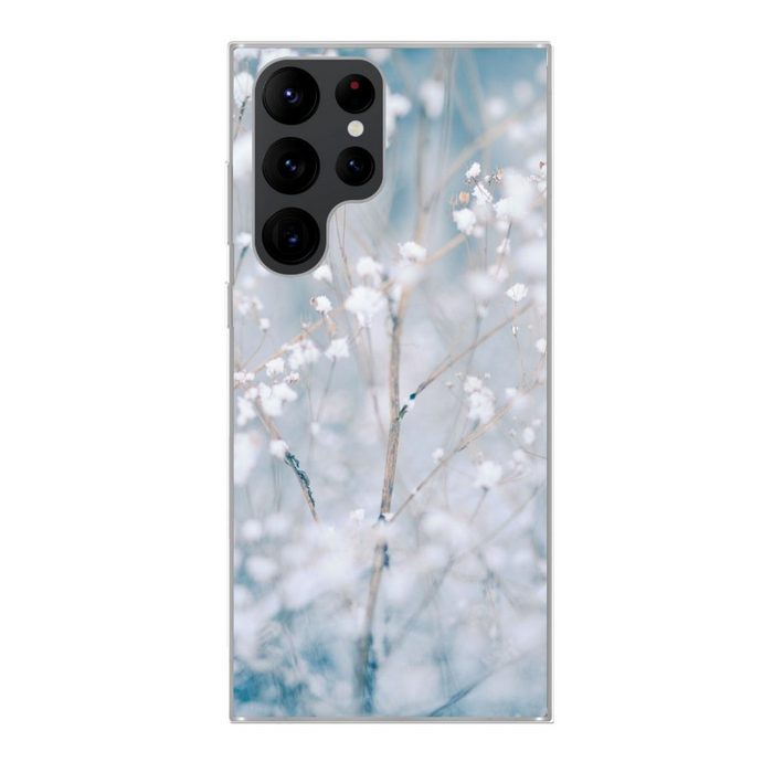 MuchoWow Handyhülle Äste - Schnee - Winter - Natur - Botanisch Phone Case Handyhülle Samsung Galaxy S22 Ultra Silikon Schutzhülle