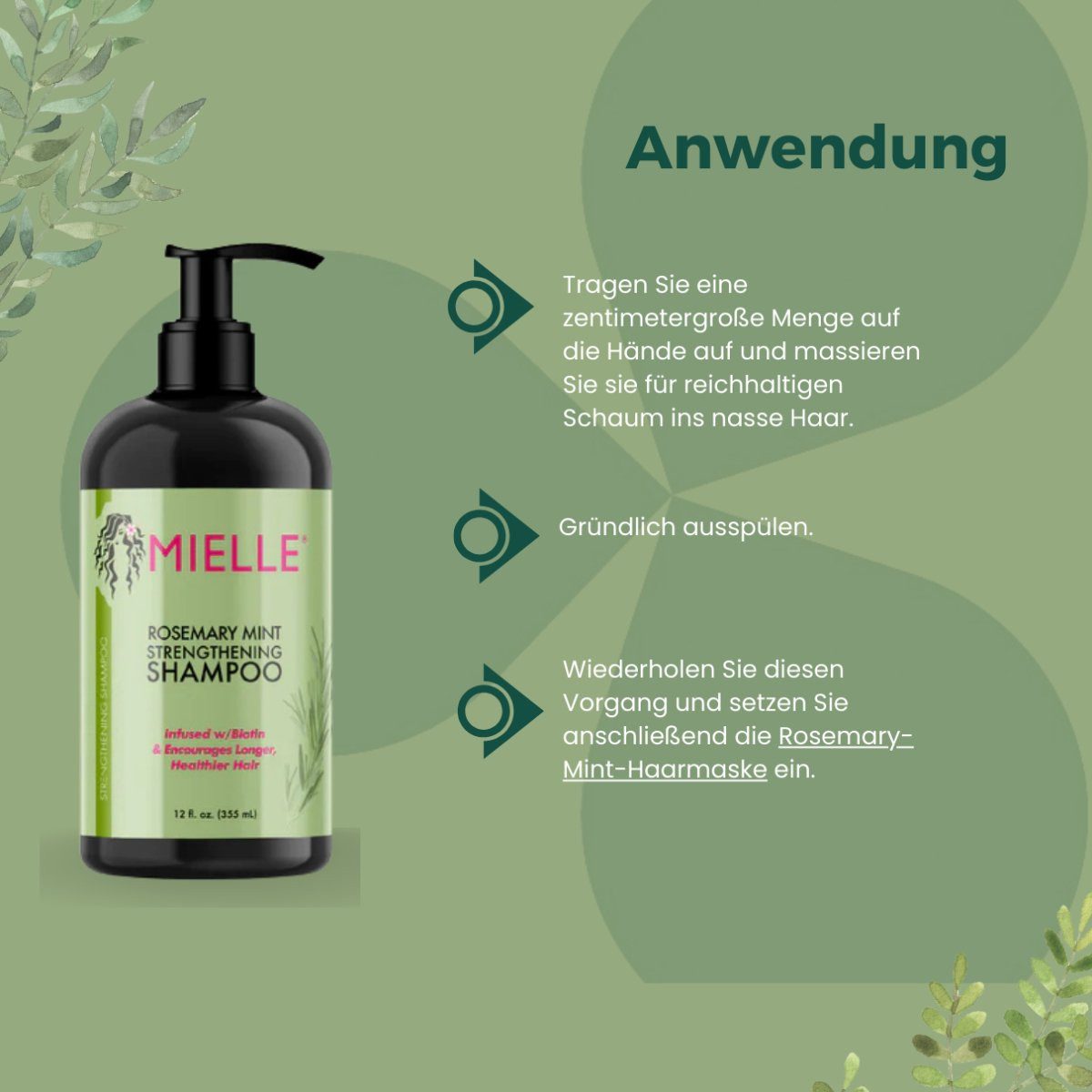 Mielle Organics Haarshampoo Mielle Rosemary Mint Strengthening Shampoo 355ml