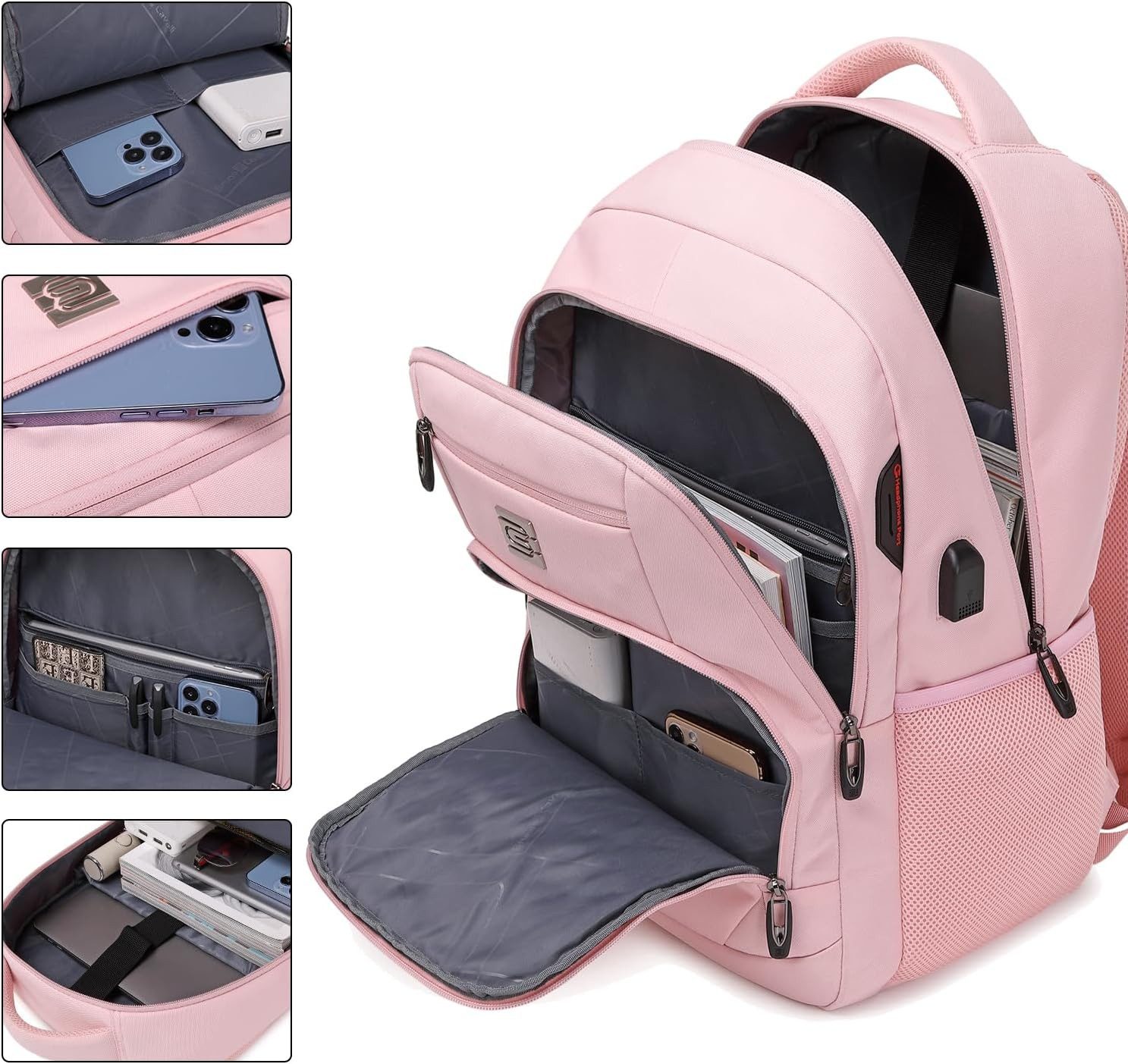 MODFU Laptoprucksack Laptop Rucksack Rucksäcke Schulrucksack Laptoptasche Wasserbeständig (Laptop Notebook Tasche Schule Uni Rucksack Freizeitrucksack, Anti-Diebstahl, Backpack mit Laptopfach, Sportrucksack, mit USB-Anschluss), Herren Damen Jungen Teenager Freizeit Arbeit Business Reisen