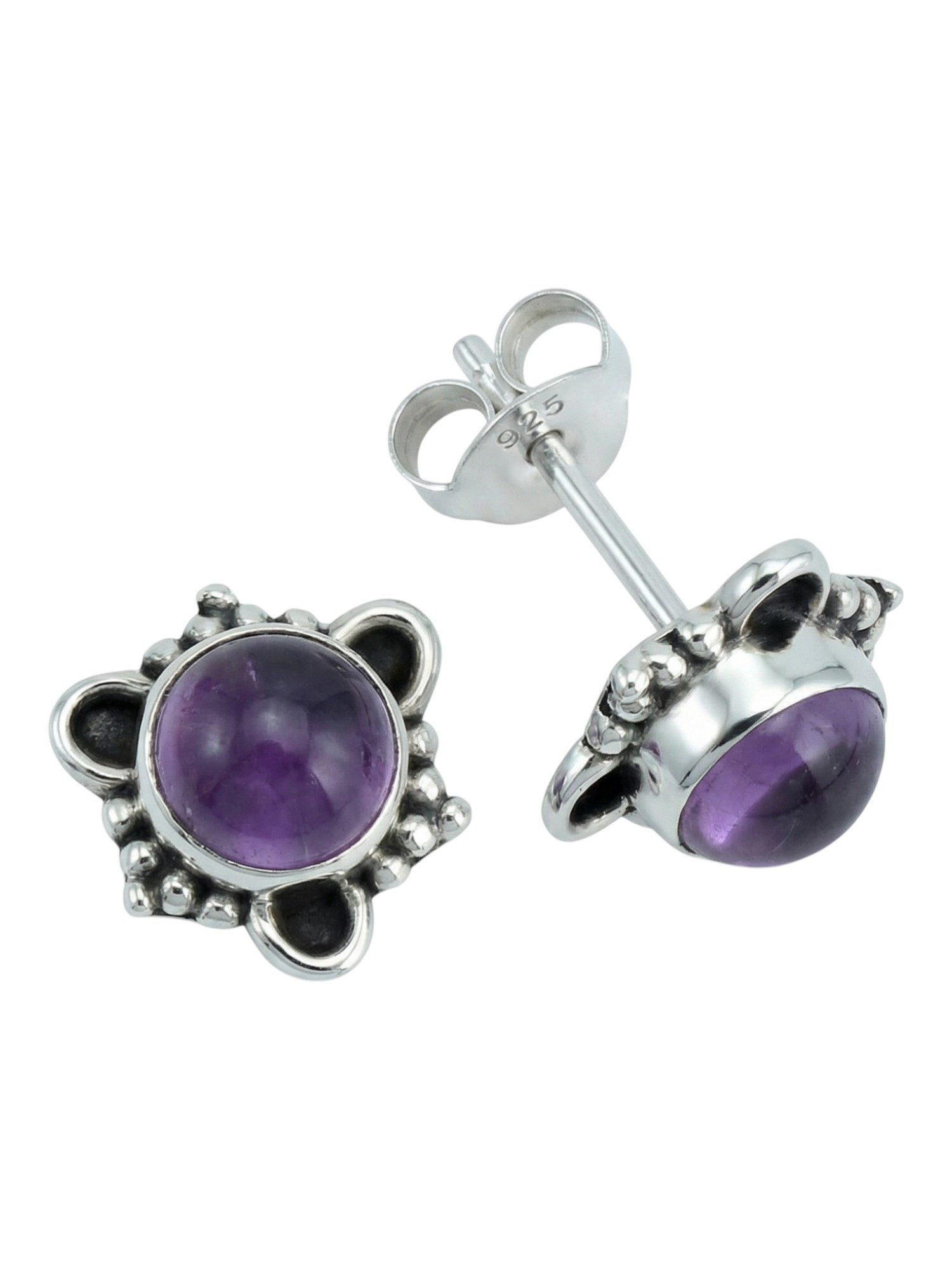 Paar Ohrstecker PUATA aus 925 Silber mit Amethyst