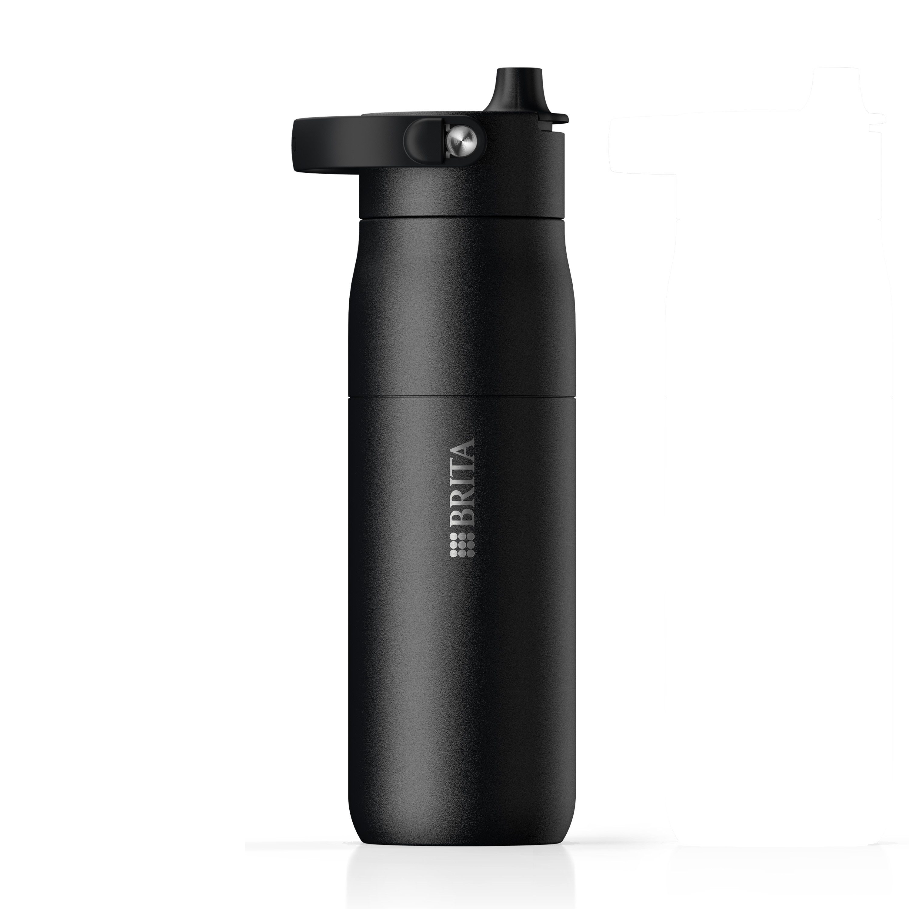 BRITA Trinkflasche BRITA LARQ Essential Trinkflasche (680ml) weiß mit Strohhalm, Edelstahl Wasserflasche mit doppelwandiger Isolation - hält 24h kalt