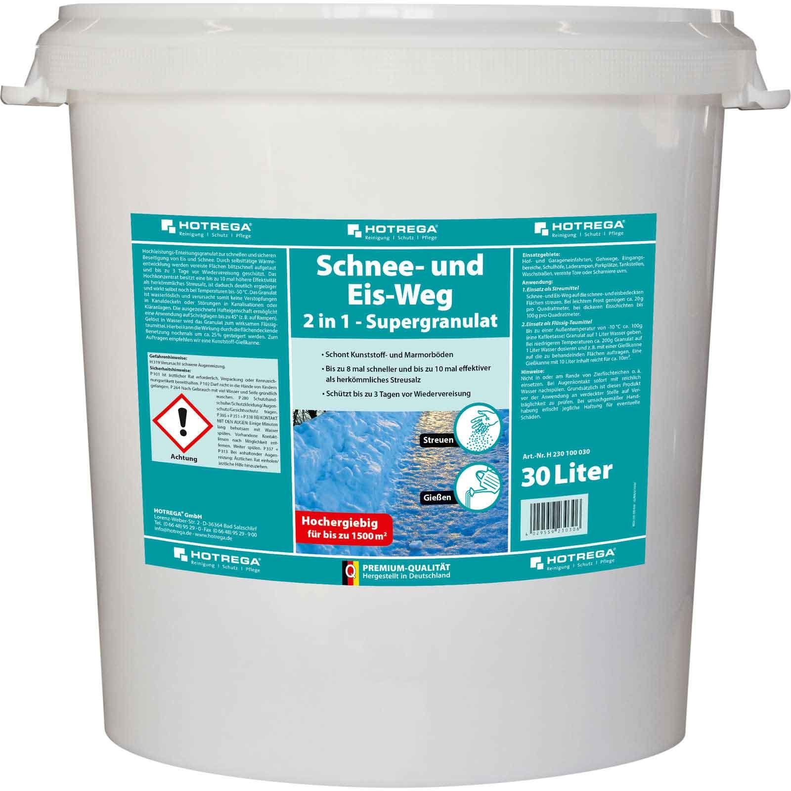 HOTREGA® Sand Auftaugranulat Schnee und Eis Weg 2in1 Streusalz Ersatz Taumittel 30L