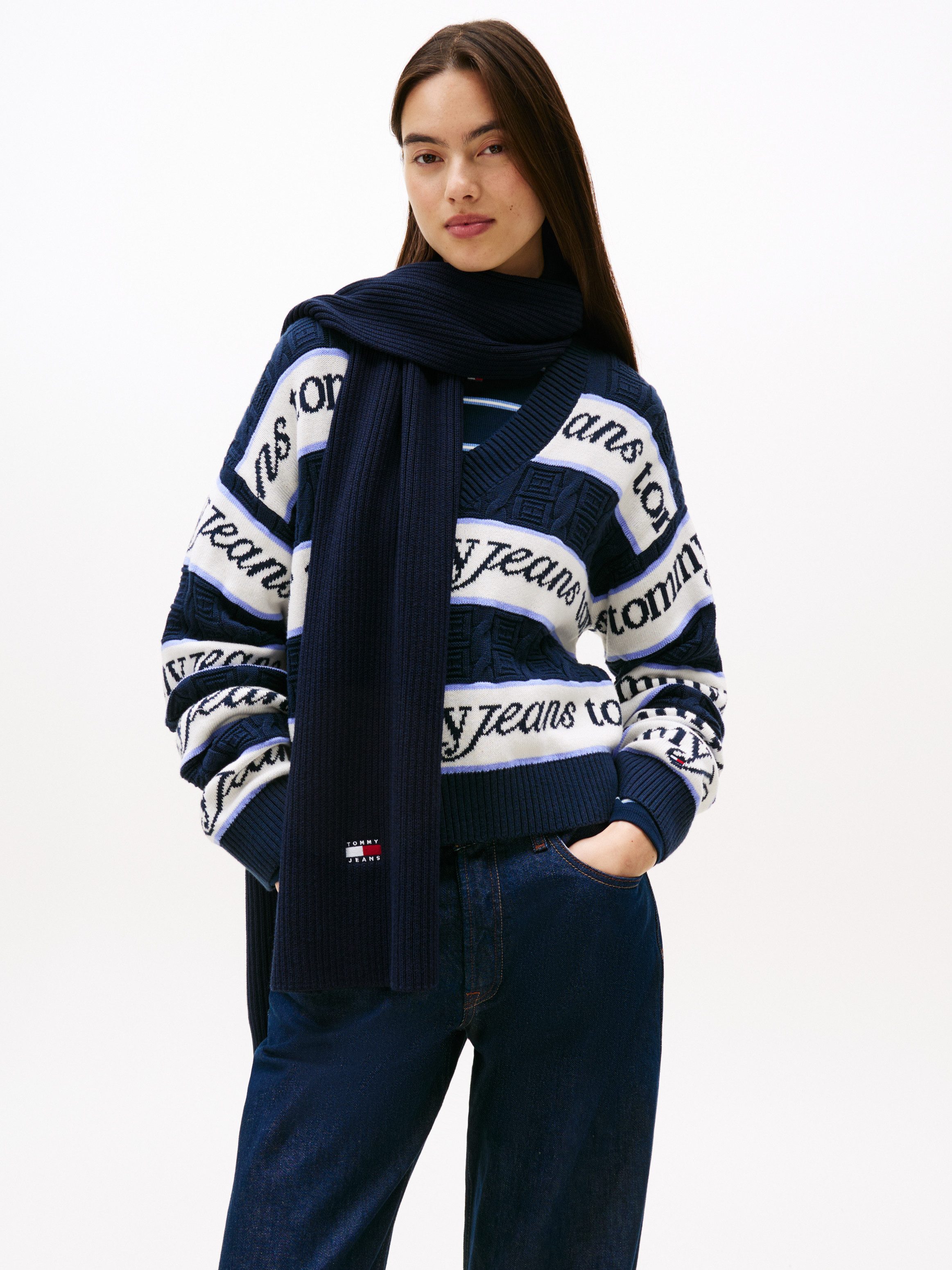 Tommy Jeans Schal TJW HERITAGE CORE SCARF, Rippstrick, 190 x 28 cm günstig online kaufen