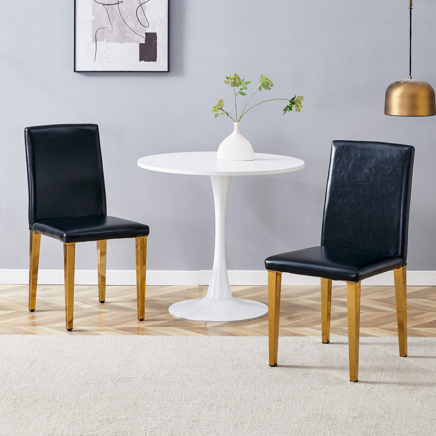 ANYSUN Esszimmerstuhl Esszimmerstühle 2 / 4er Set Kunstleder Modern bequem (Minimalistische,Polsterstuhl, hohe Belastbarkeit, 2 St), Metallbeine,Passt perfekt in moderne Esszimmer, Wohnzimmer u. v. m.