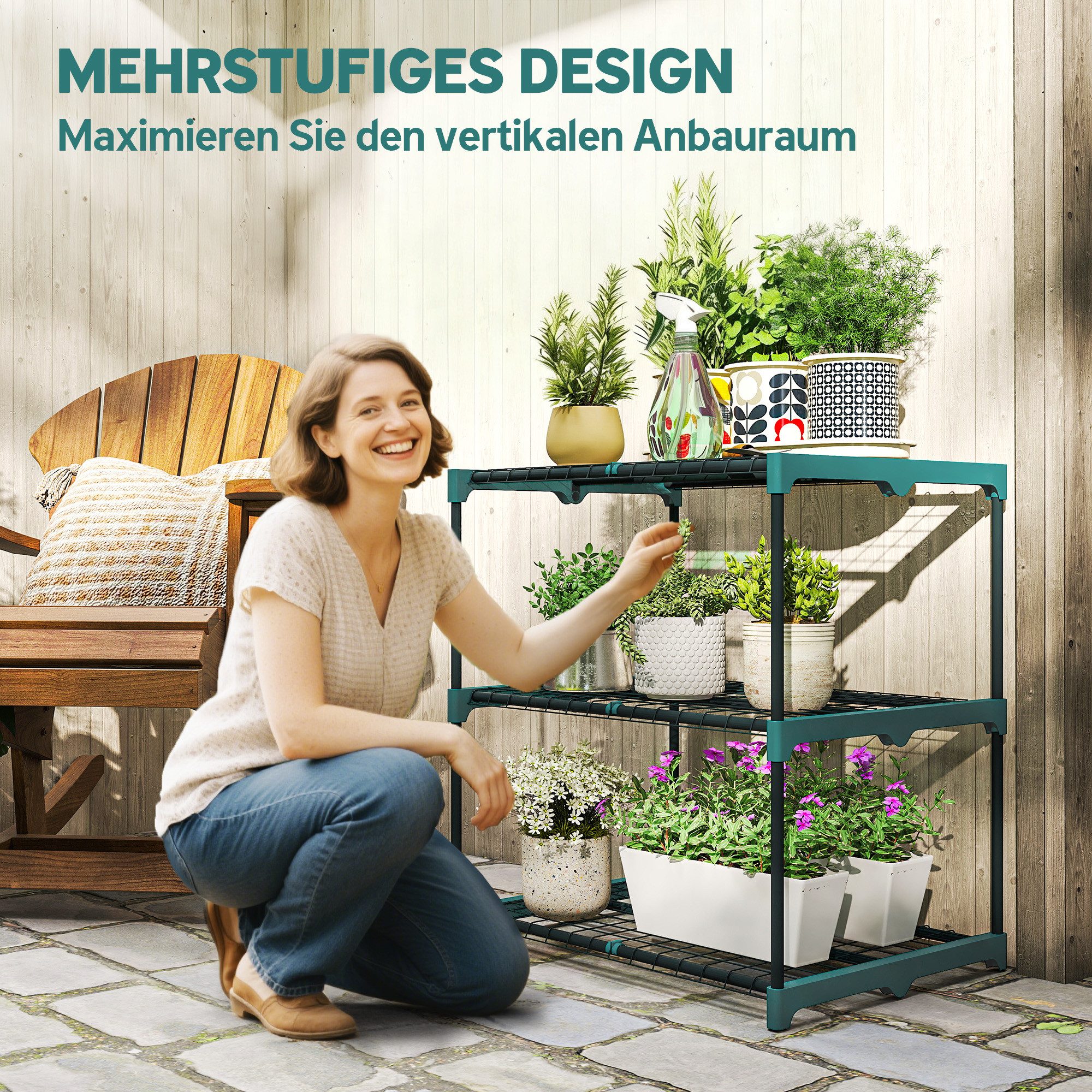 furnicato Pflanzentreppe 3-Etagen Pflanzenständer, 72 cm hoch Blumenständer für In (1 St)