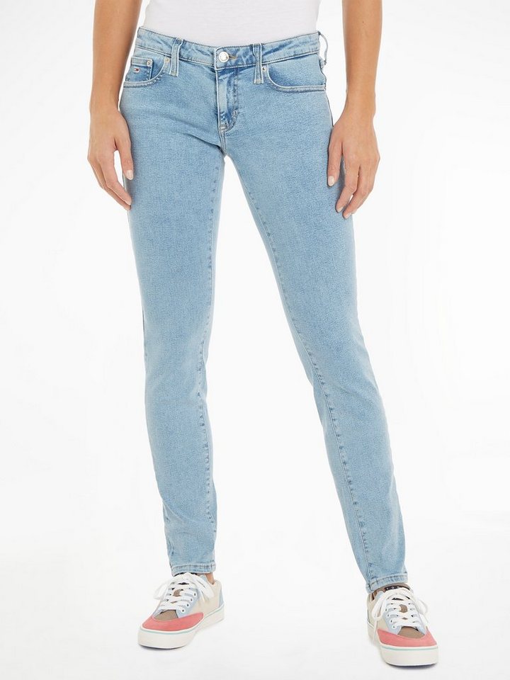 Baumwollstretch-Denim angenehmen einem Aus Labelapplikationen, mit dezenten Tommy Skinny-fit-Jeans Jeans