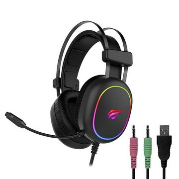Havit Gaming Kopfhörer Headphones RGB USB+3.5mm mit Mikrofon Schwarz Gaming-Headset