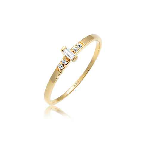 Elli DIAMONDS Verlobungsring Verlobung Topas Diamant (0.02 ct) 585 Gelbgold