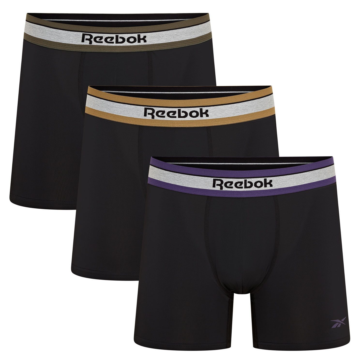 Reebok Trunk ANGUS (3er Pack) basic, bequem, weich, feuchtigkeitsregulierend, mit Logo, breiter Bund