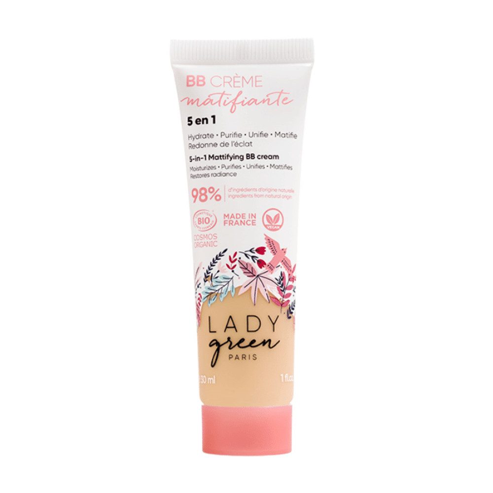 LADY GREEN PARIS BB-Creme 5-in-1 Natürliche für strahlende Haut, Multifunktionale BB-Creme für natürliche Schönheit