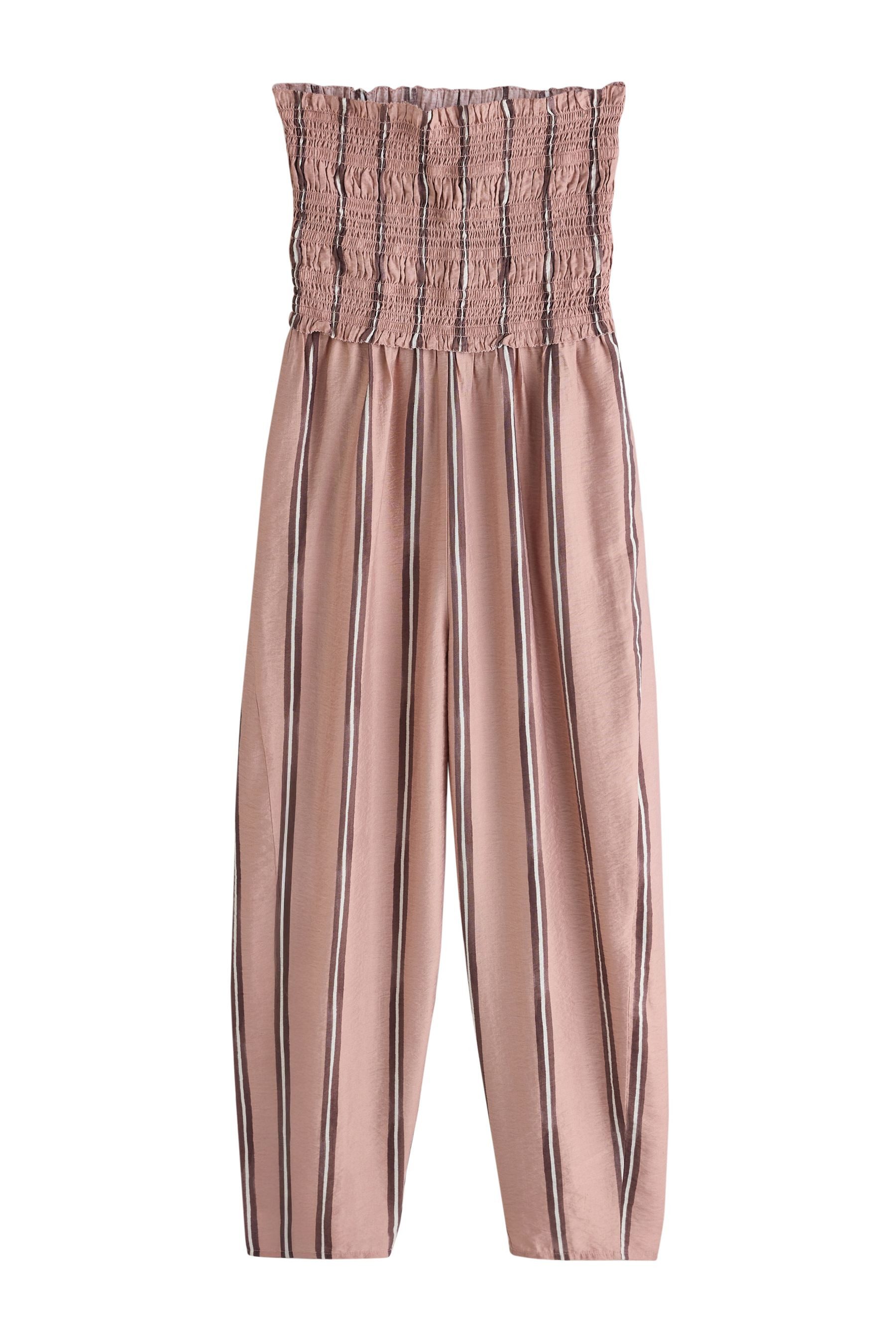 Next Jumpsuit Bandeau-Jumpsuit mit Raffung und Barrel-Bein (1-tlg)