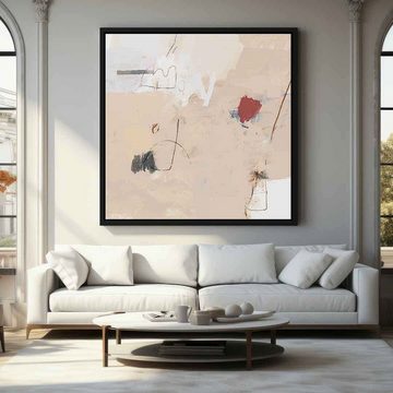 DOTCOMCANVAS® Leinwandbild Hiking, Leinwandbild weiß beige moderne abstrakte Kunst Druck Wandbild
