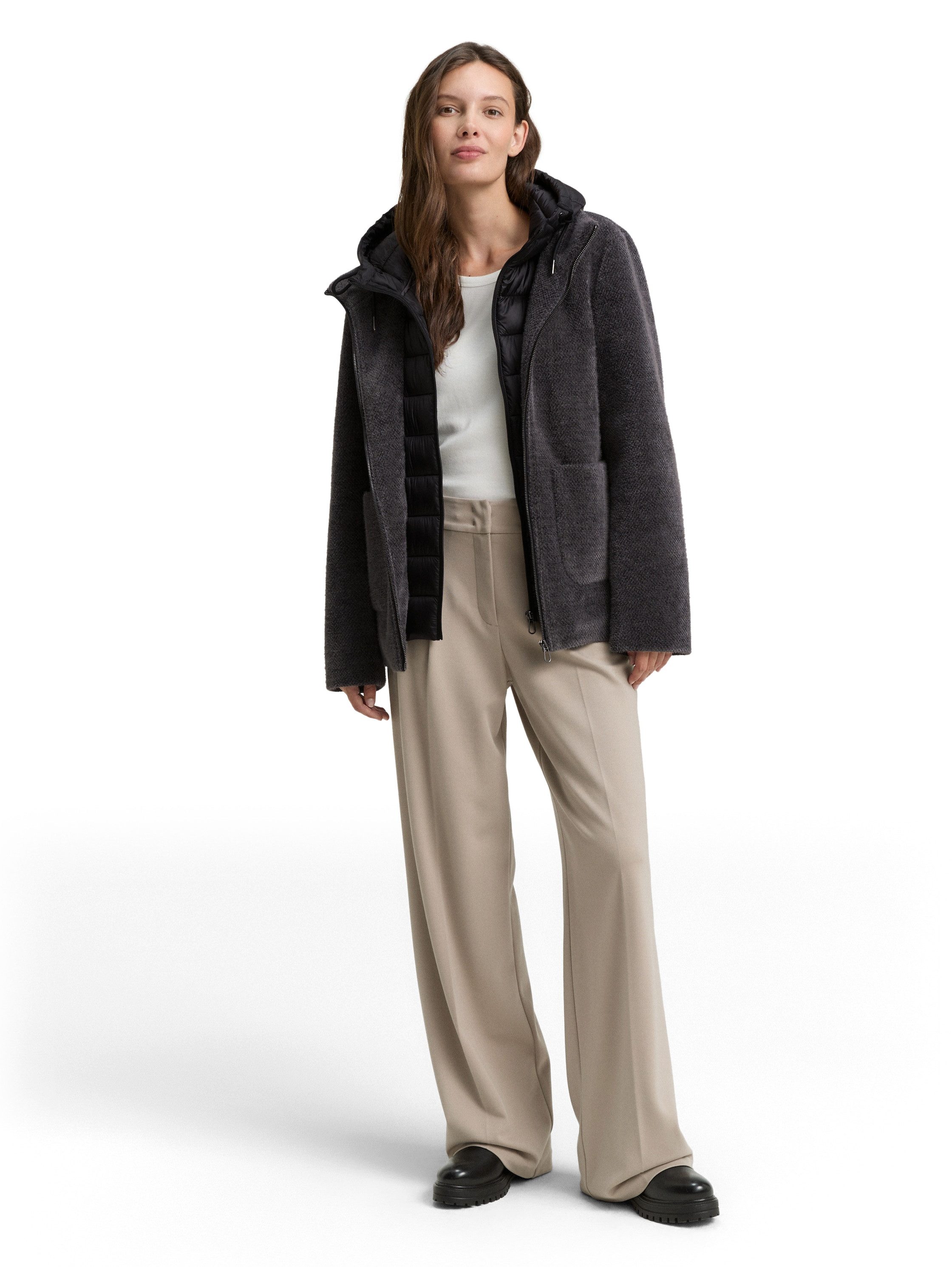 TOM TAILOR Anorak Hybrid Jacke mit Stepp-Einsatz