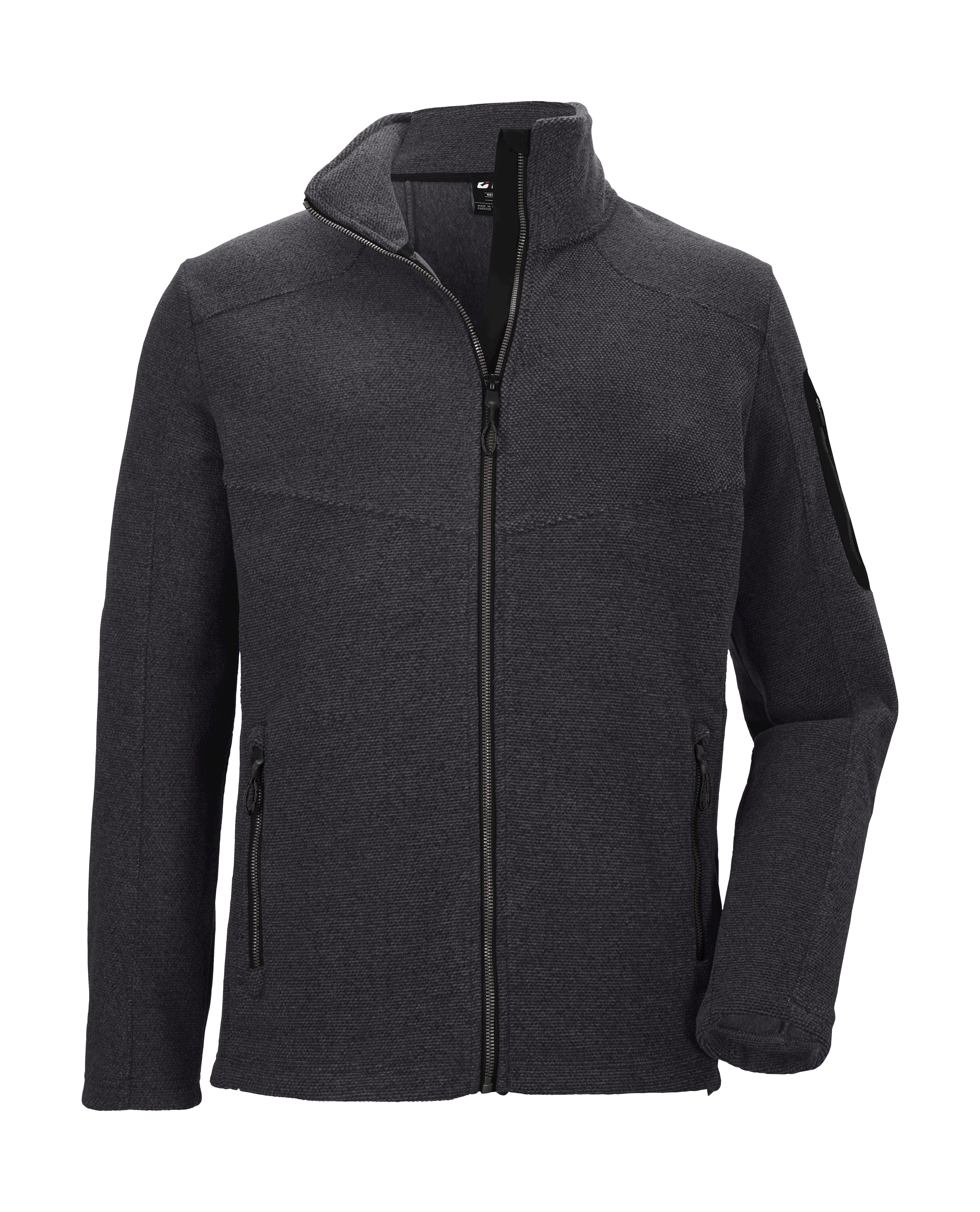 Killtec Fleecejacke KOW 28 MN KNTFLC JCKT Zeitlose Strickfleecejacke mit Zipper-Taschen und Kinnschutz
