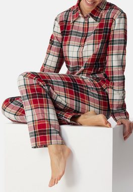 Schiesser Pyjama Xmas Gifting Set Web Organic Cotton (Set, 2 tlg) Pyjama - Baumwolle - Hose mit elastischem Bund und seitlichen Taschen